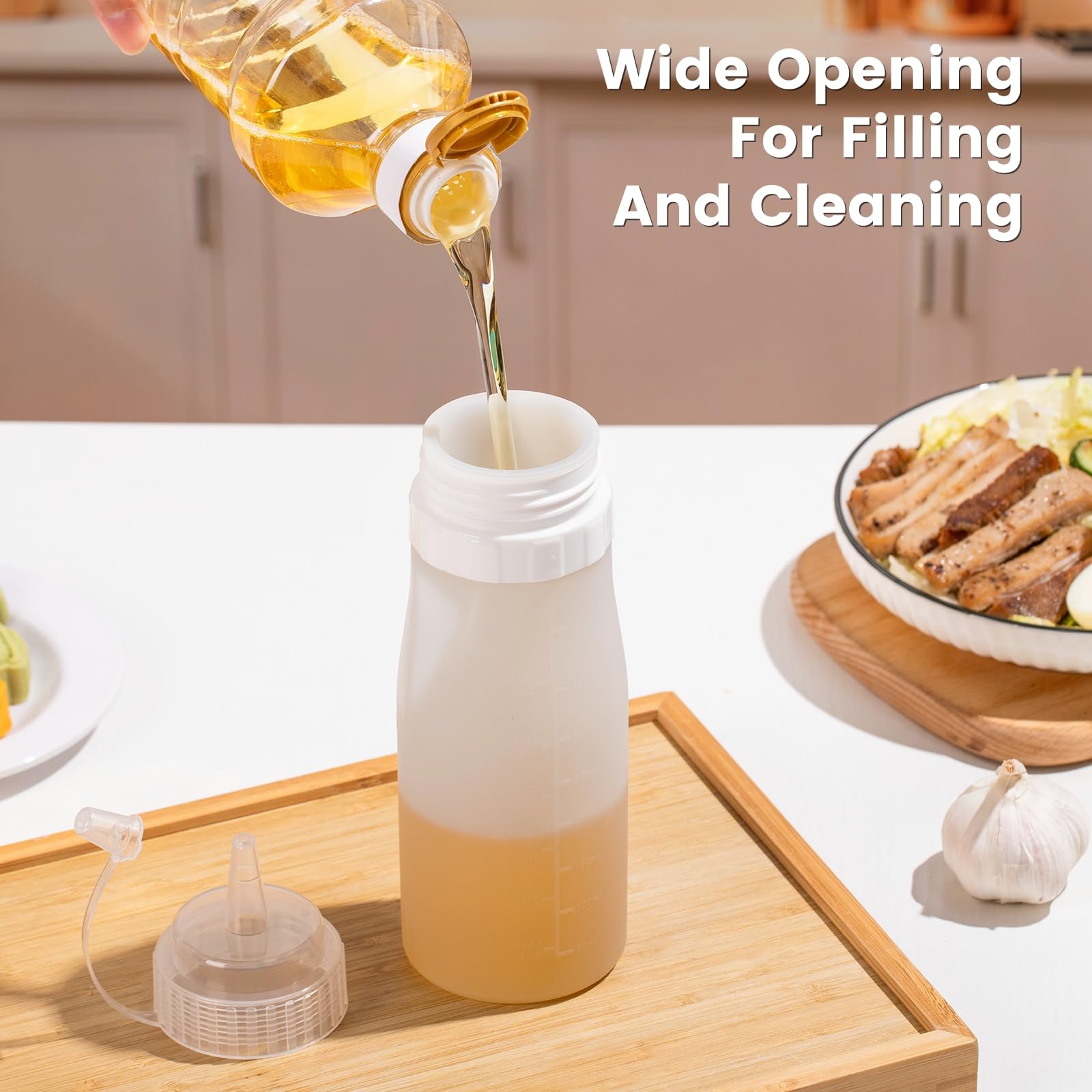 16 oz Silicone Squeeze Bottles for Sauces & Oil (4 Count)