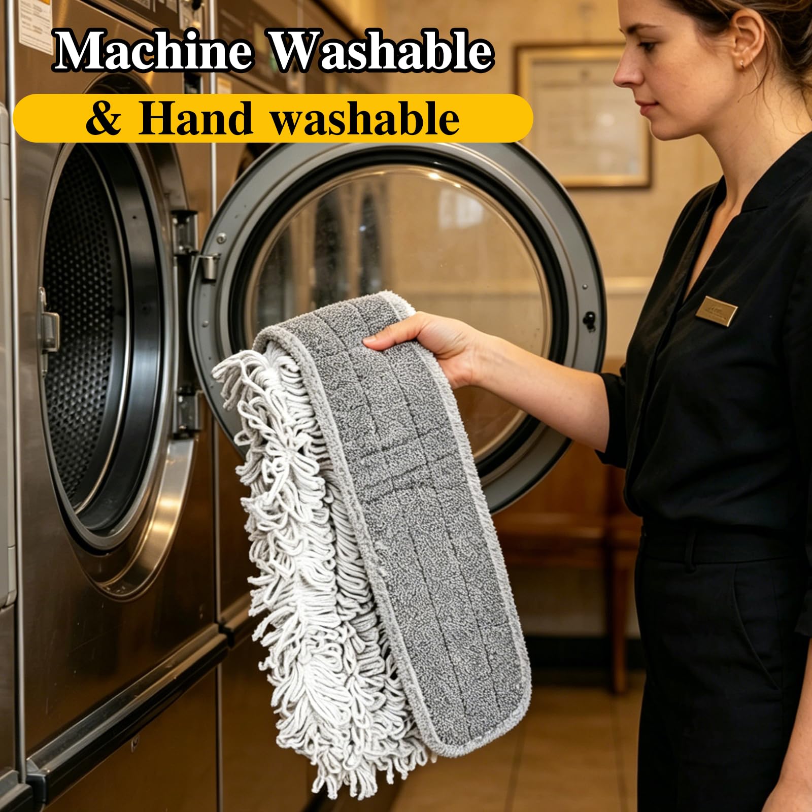 36” Commercial Dust Mop with 62” Adjustable Handle & 3 Reusable Pads