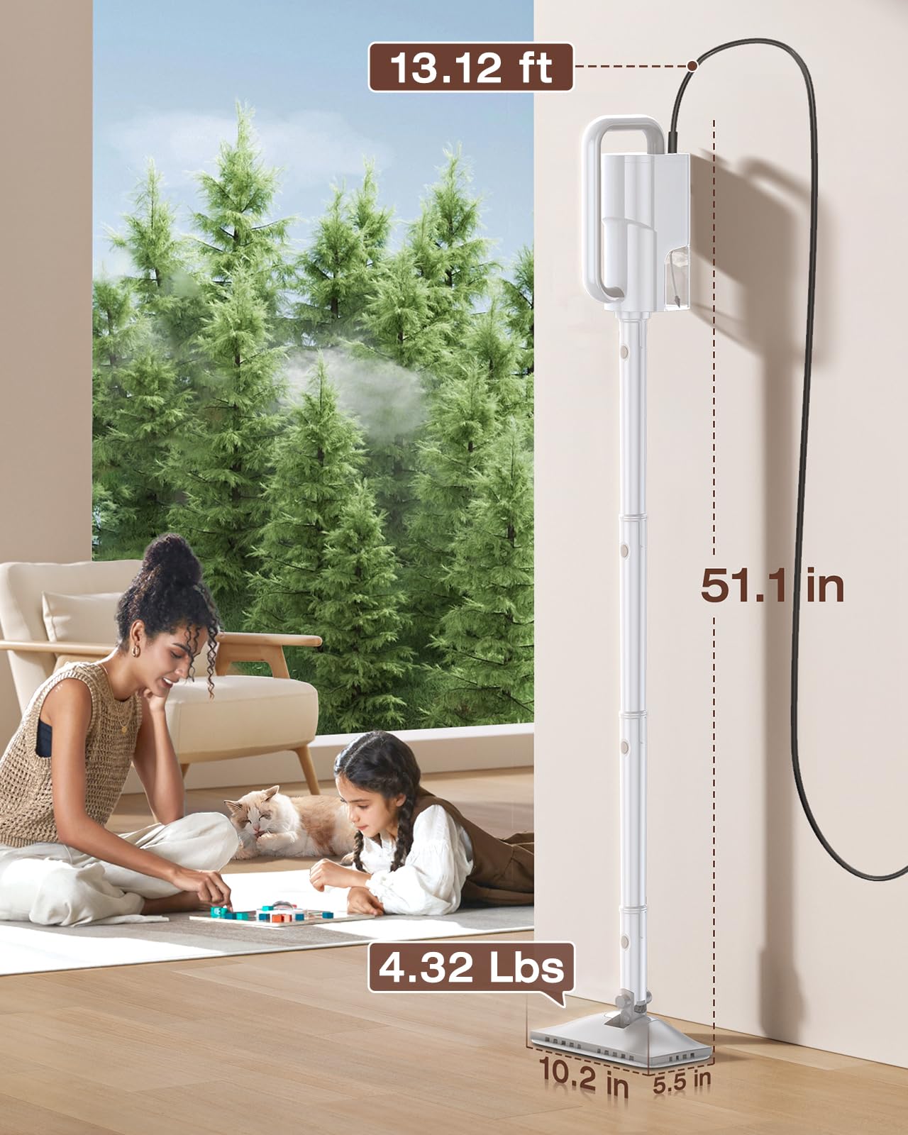 10-in-1 Steam Mop, Detachable Handheld Steam Cleaner for Multi-Surface
