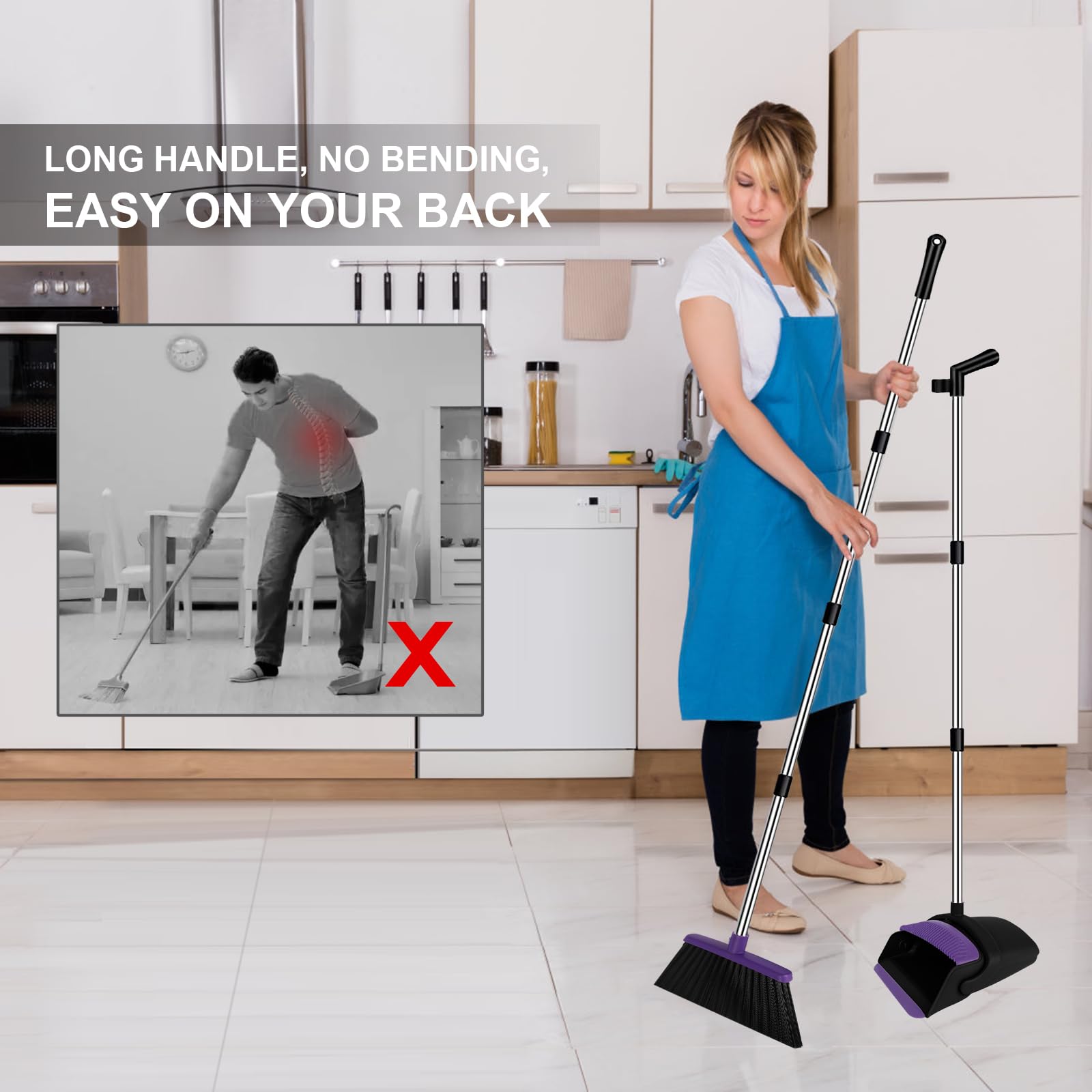 Broom with Dustpan Combo Set
