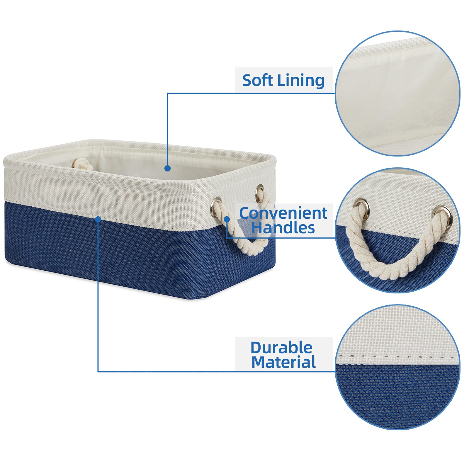 Small Storage Baskets for Shelves (6 Count)
