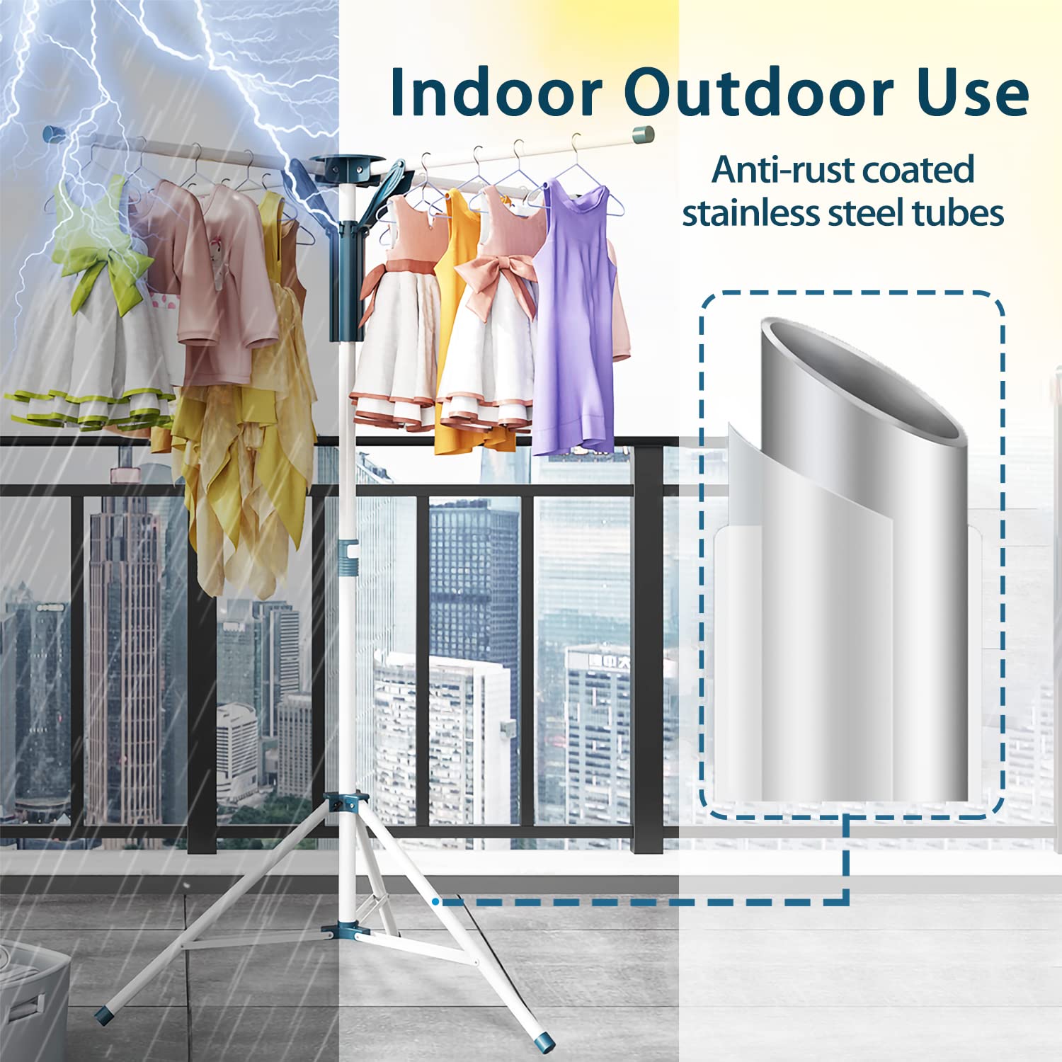 Tripod Clothes Drying Rack Folding Indoor