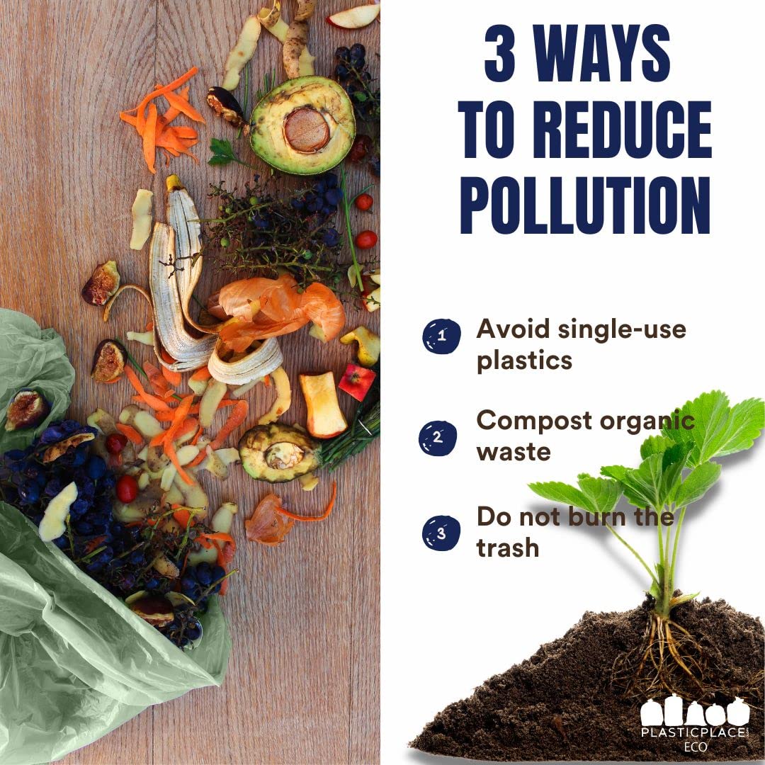20 30 Gallon Compostable Trash Bags │ 0.85 Mil │ Green Tint Garbage Can Liners │ 30” x 36” (70 Count)