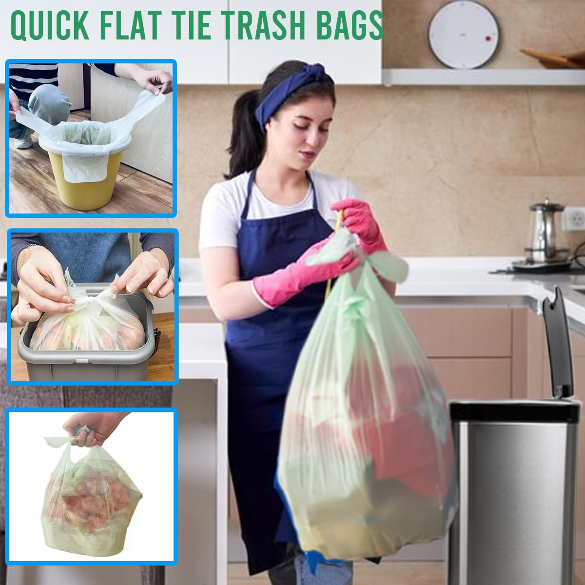 13 Gallon Flap Tie Compostable Trash Bags (200 Count)