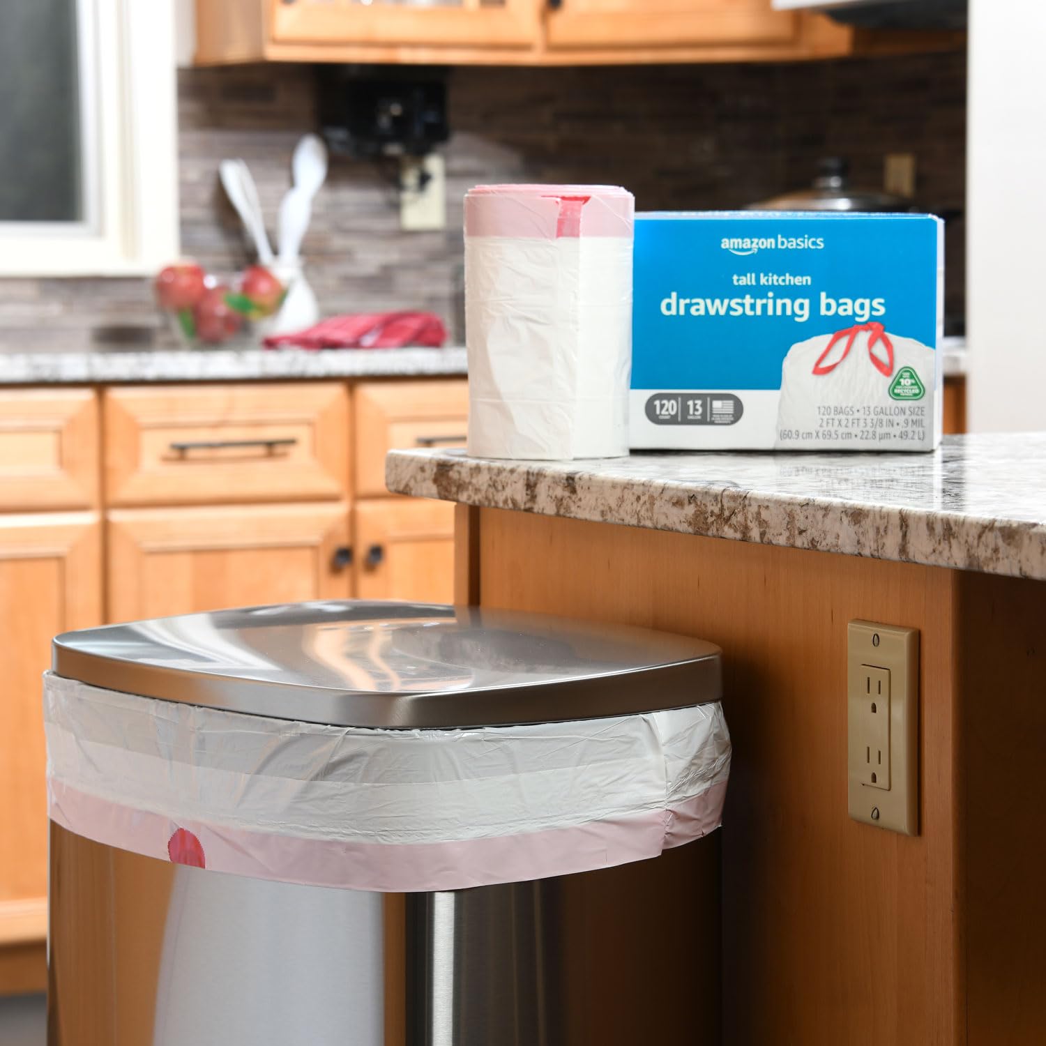13 Gallon Tall Kitchen Drawstring Trash Bags (120 Count)