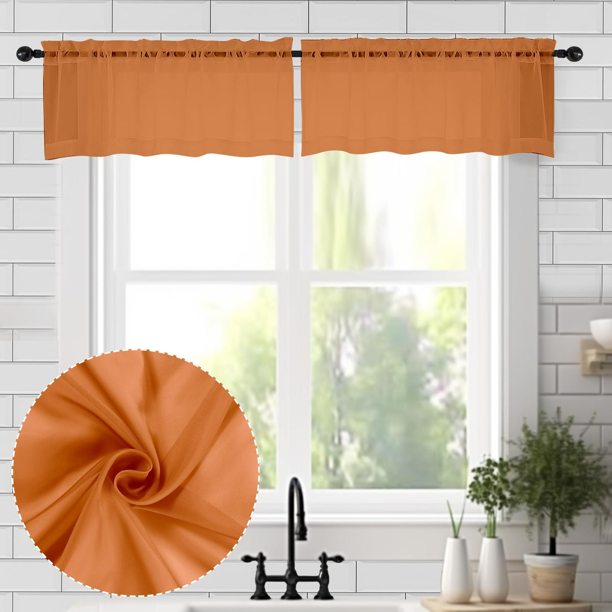Sheer Valances for Windows 2 Pack (2 Count)
