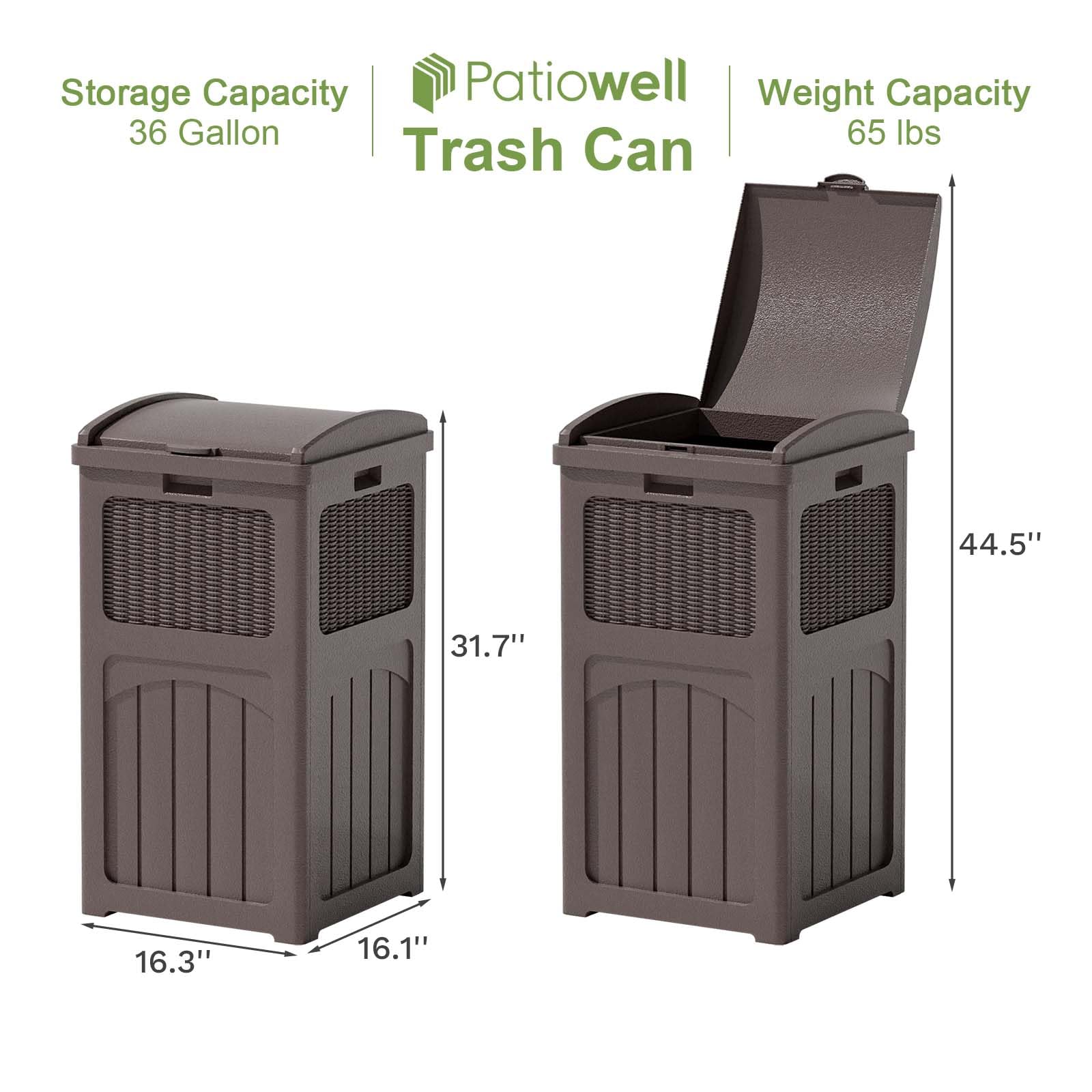 36 Gallon Outdoor Trash Can