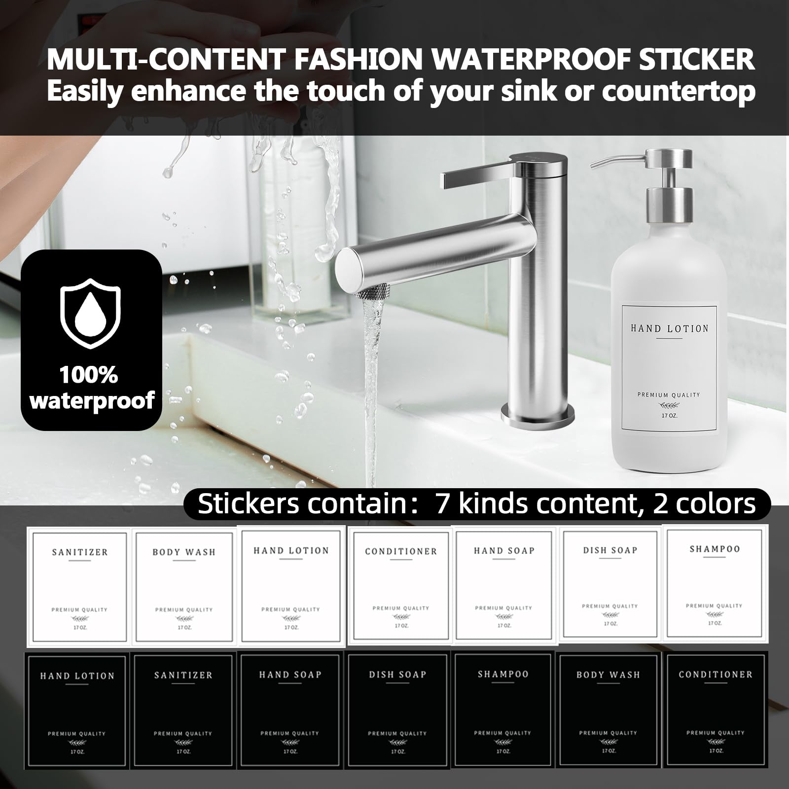 Glass Soap Dispenser Bathroom (2 Count)