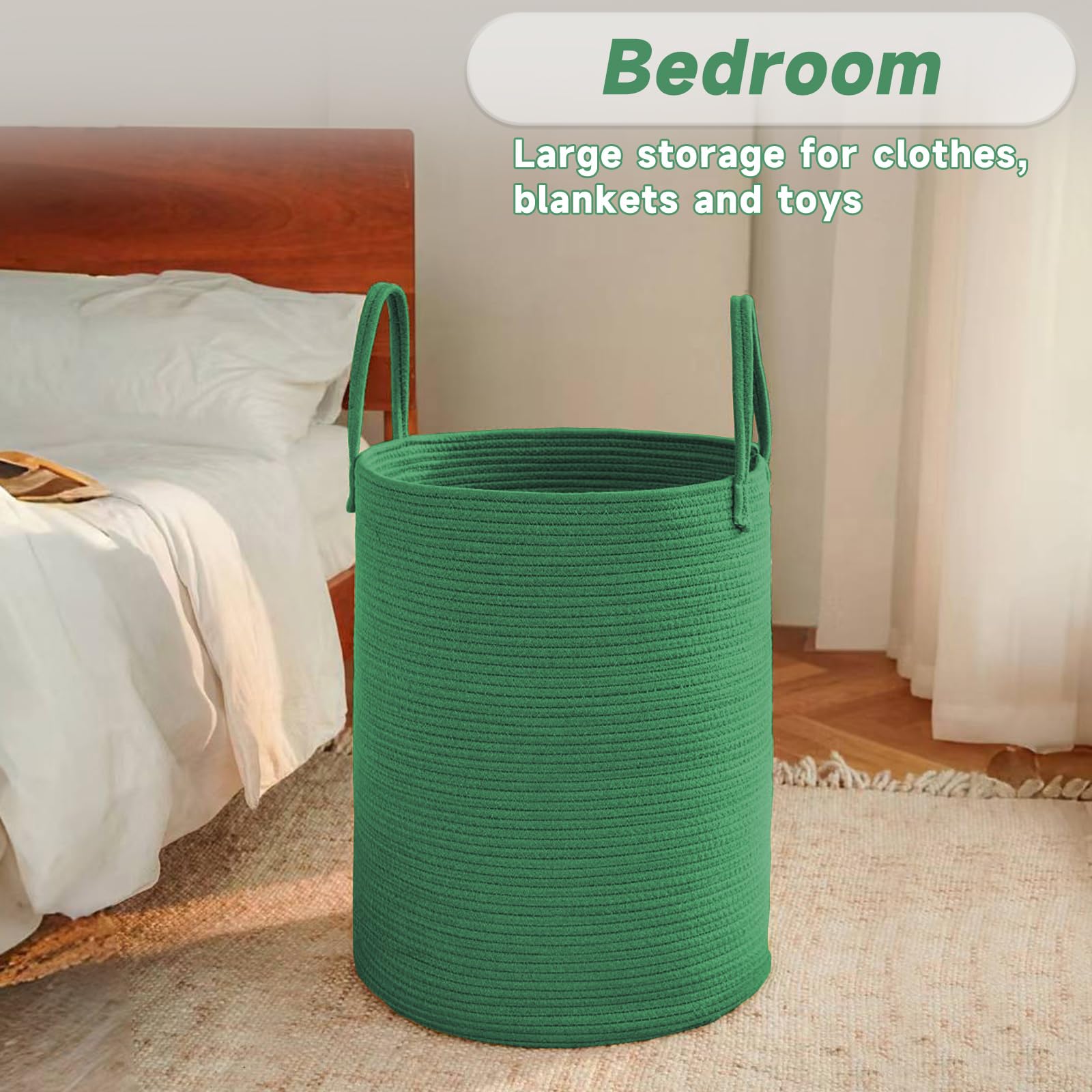 100L Cotton Rope Laundry Basket Hamper