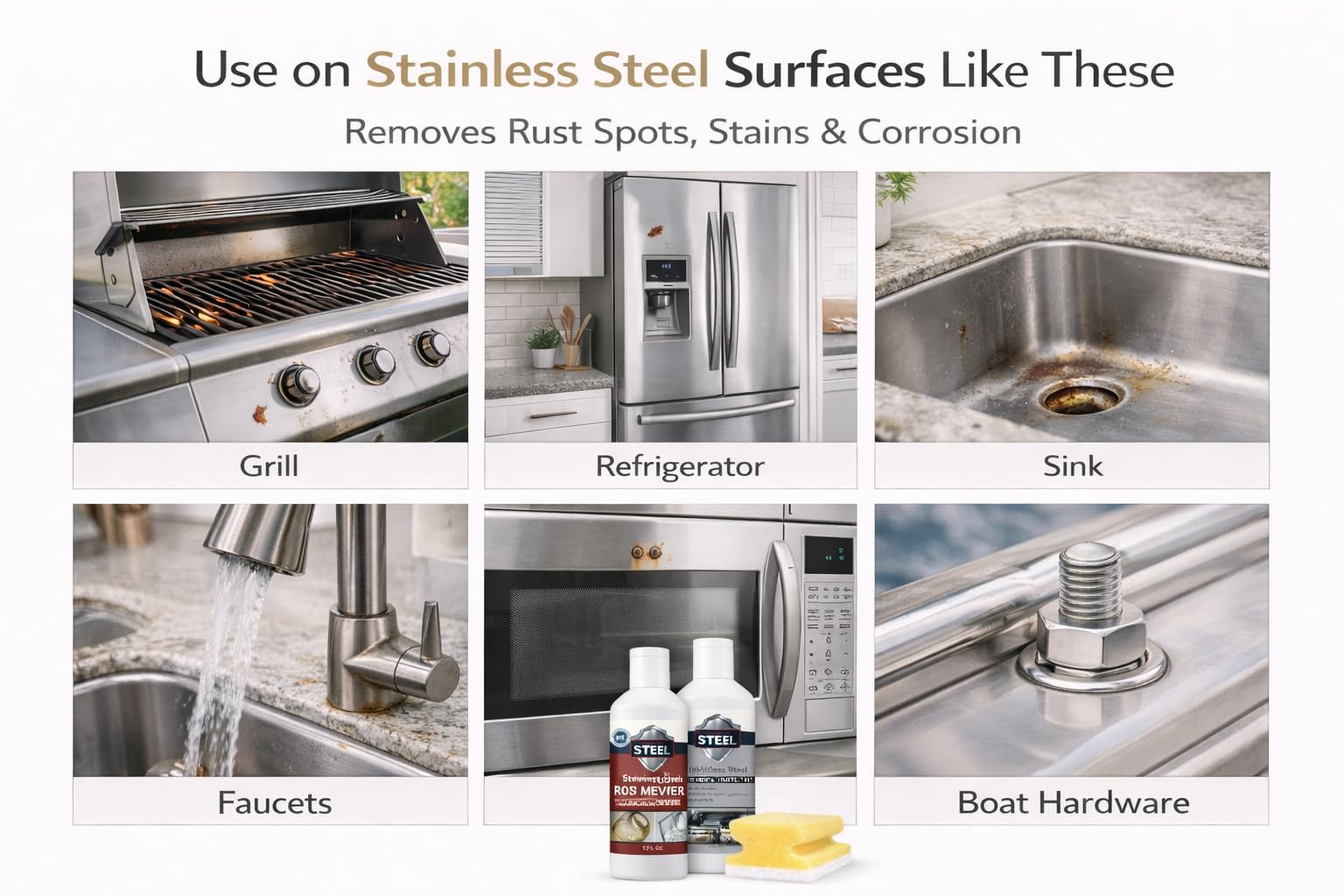 Stainless Steel Rust Remover Kit 8.5 Fl Oz (17 Fl Oz)