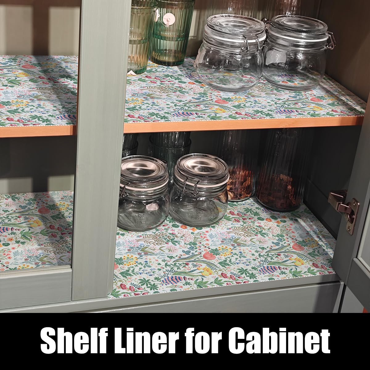 Floral Shelf Drawer Liners