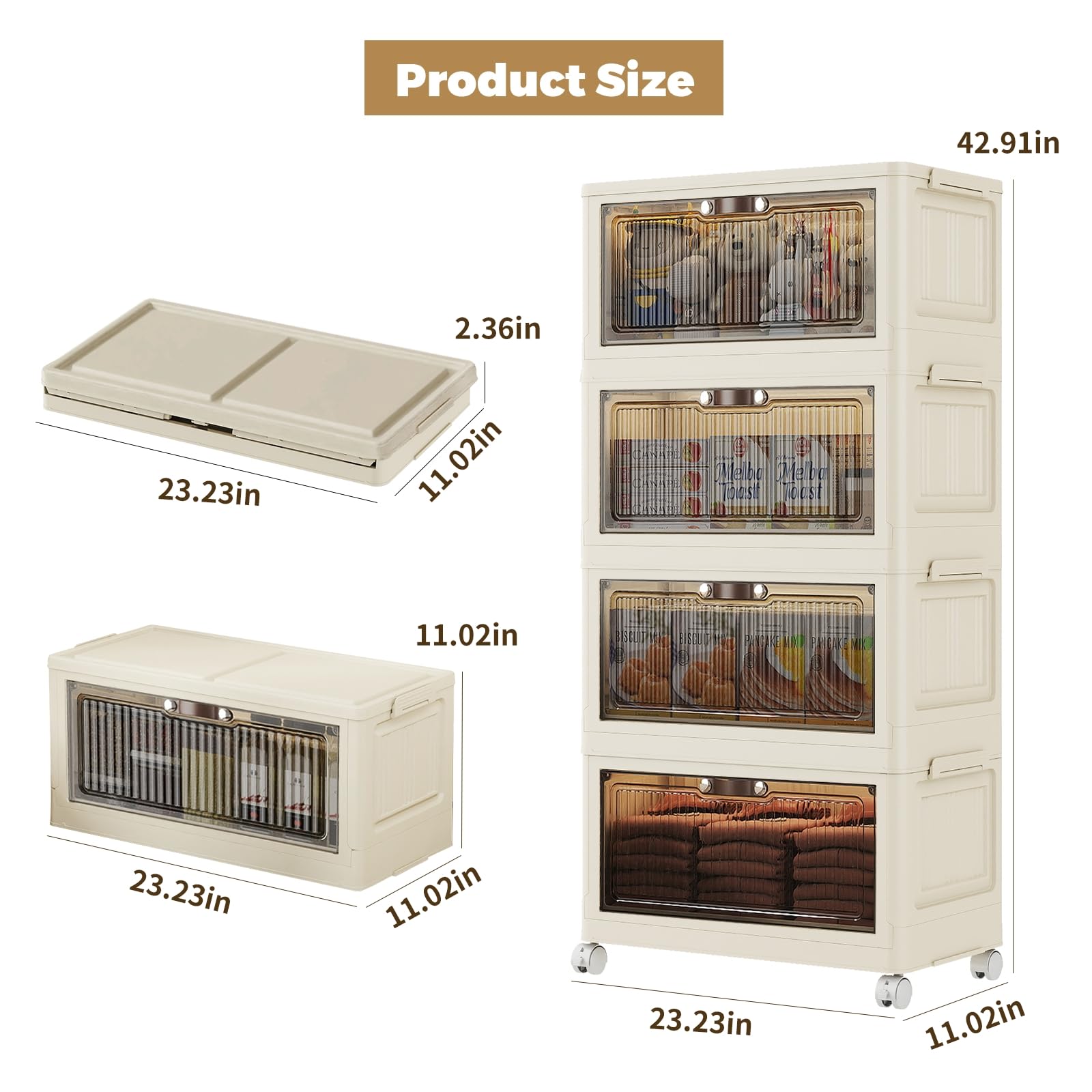 4 Tier 48QT Storage Bins with Lids (4 Count)