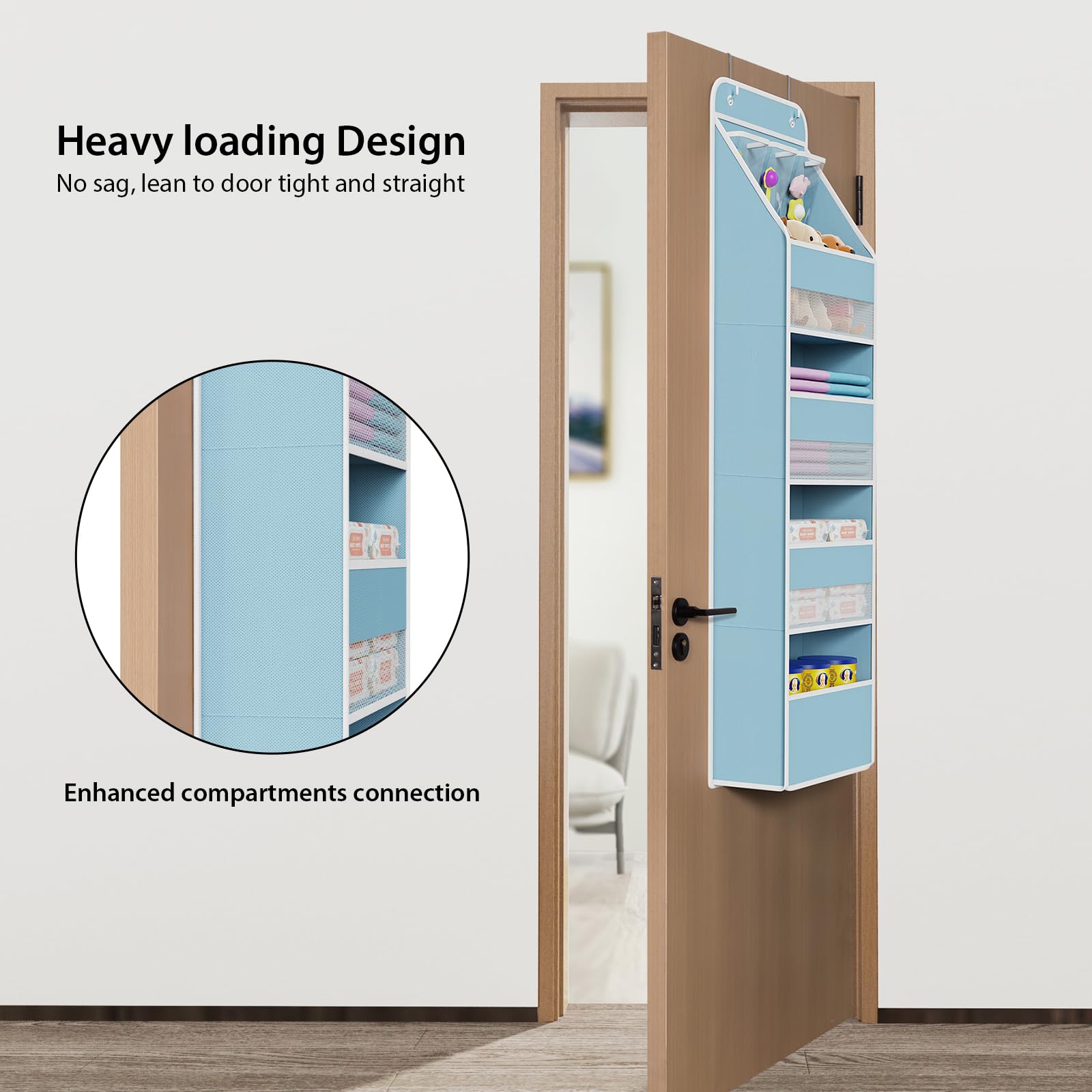 Fabric Over Door Hanging Organizer for Baby Nursery