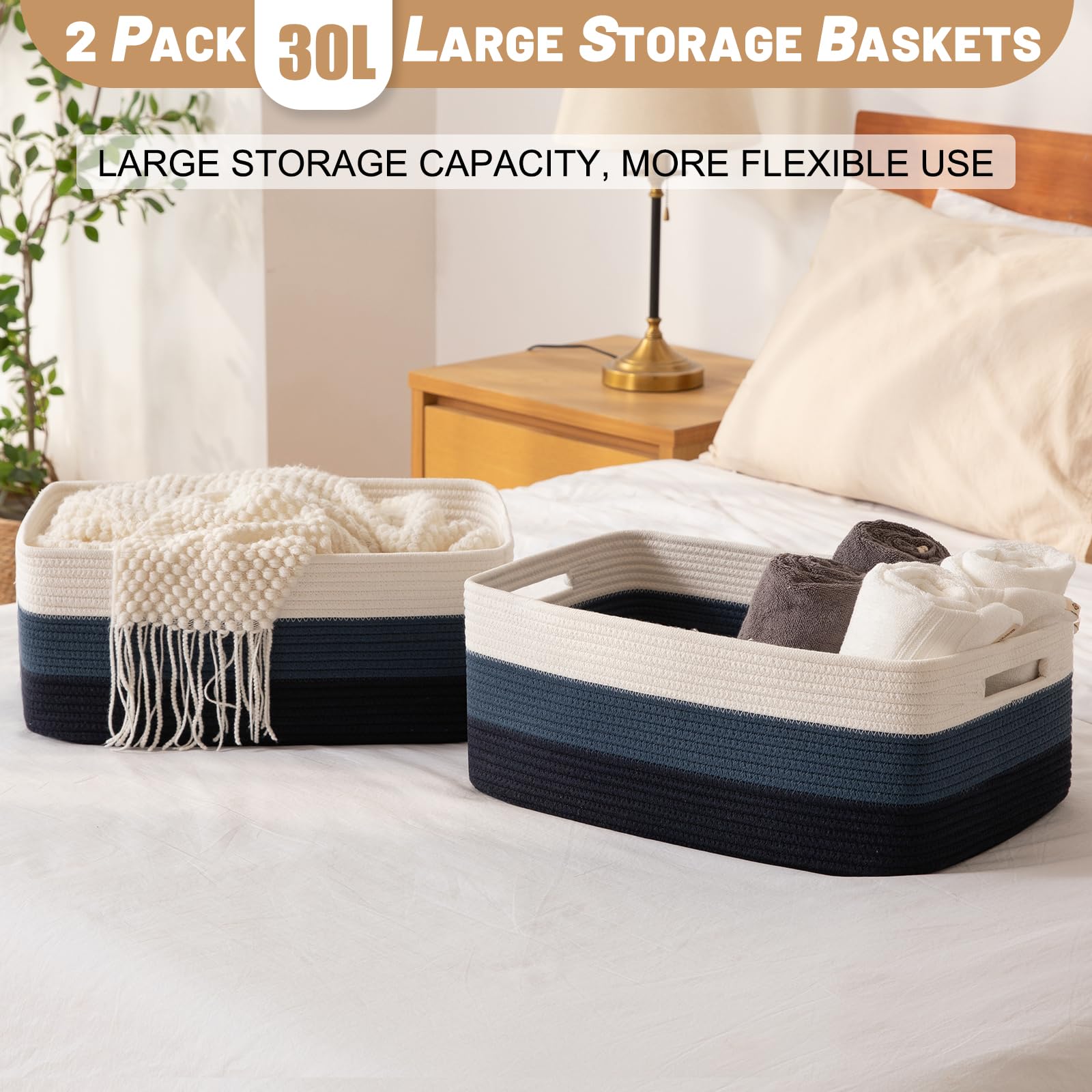 Large Storage Basket for Organizing (2 Count)