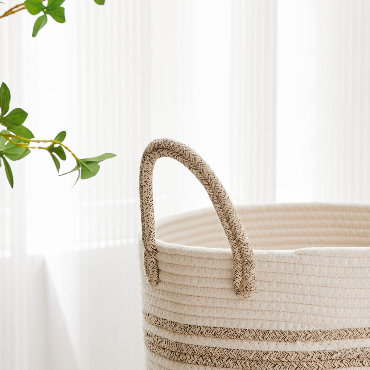 72L Tall Woven Laundry Basket Hamper
