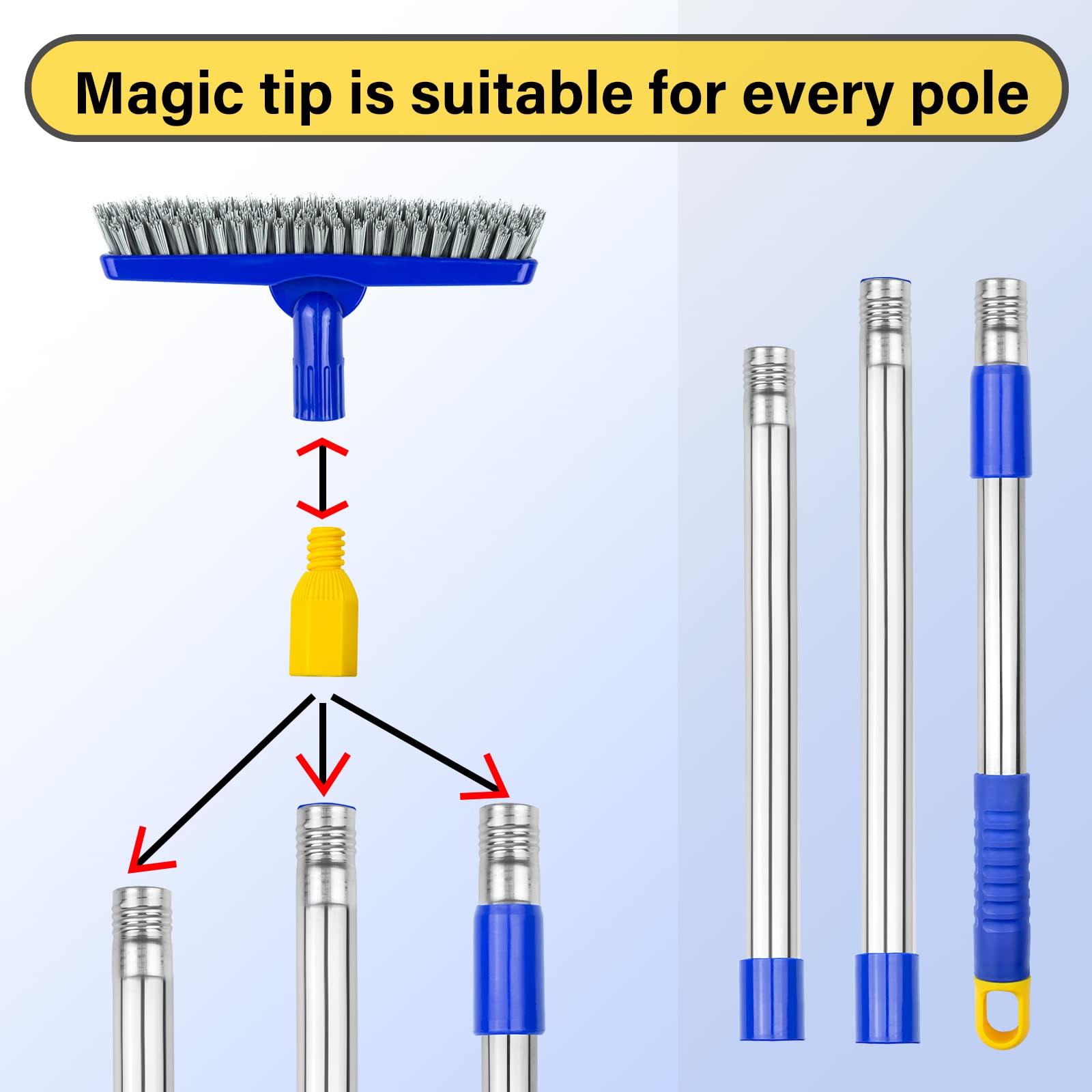 Grout Brush with Long Adjustable Handle
