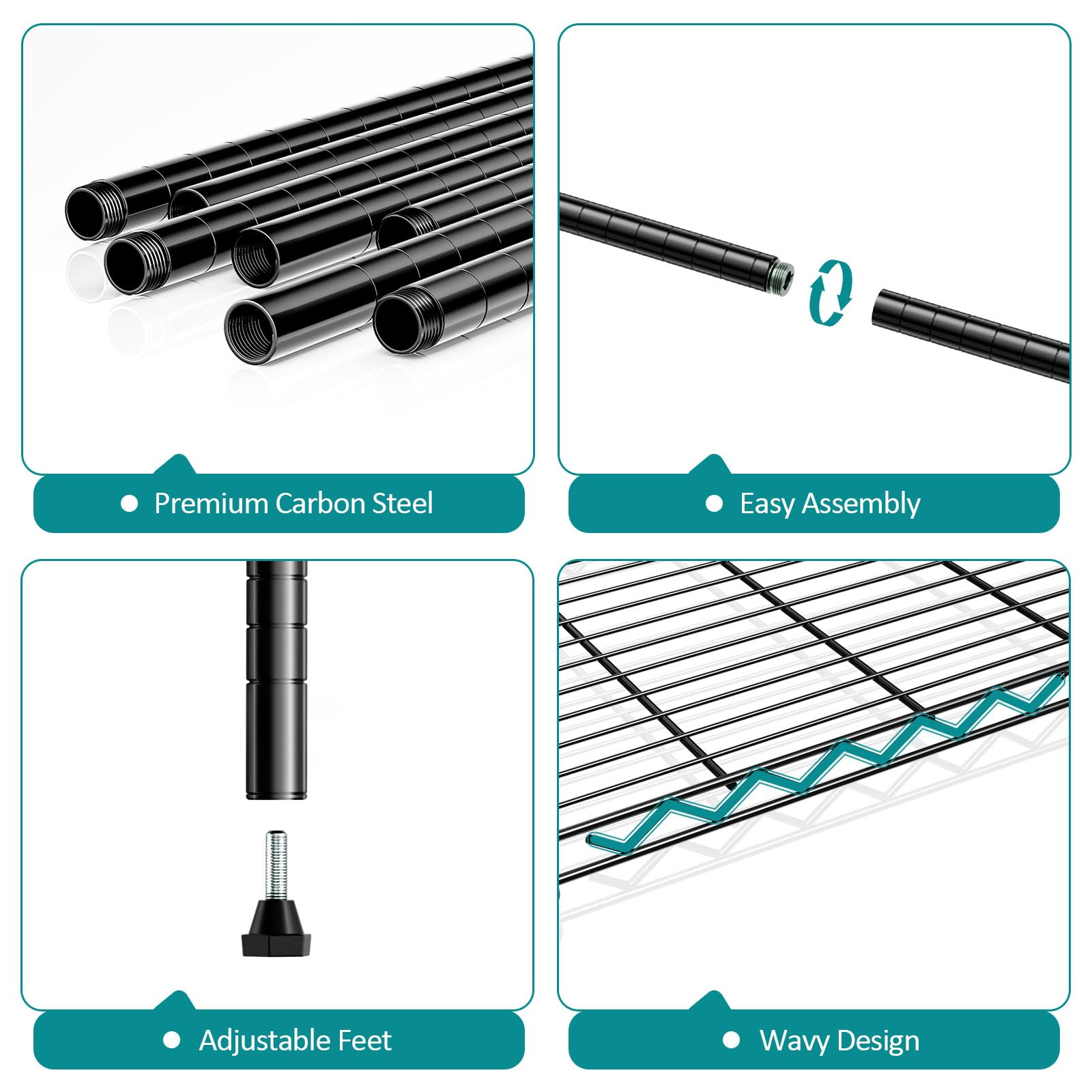 4 Tier Metal Shelf Rack