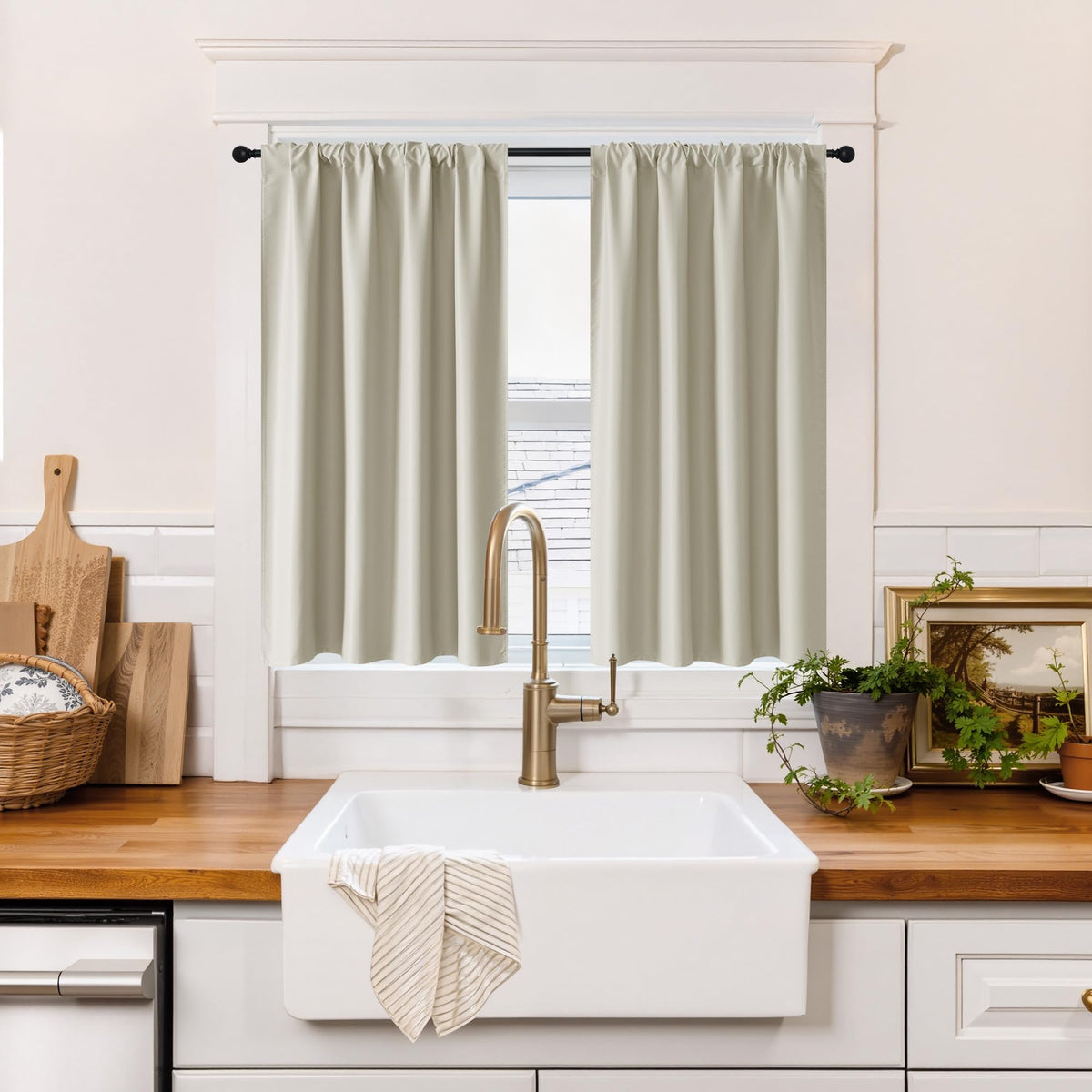 100% Blackout Short Curtains for Small Window (2 Count)