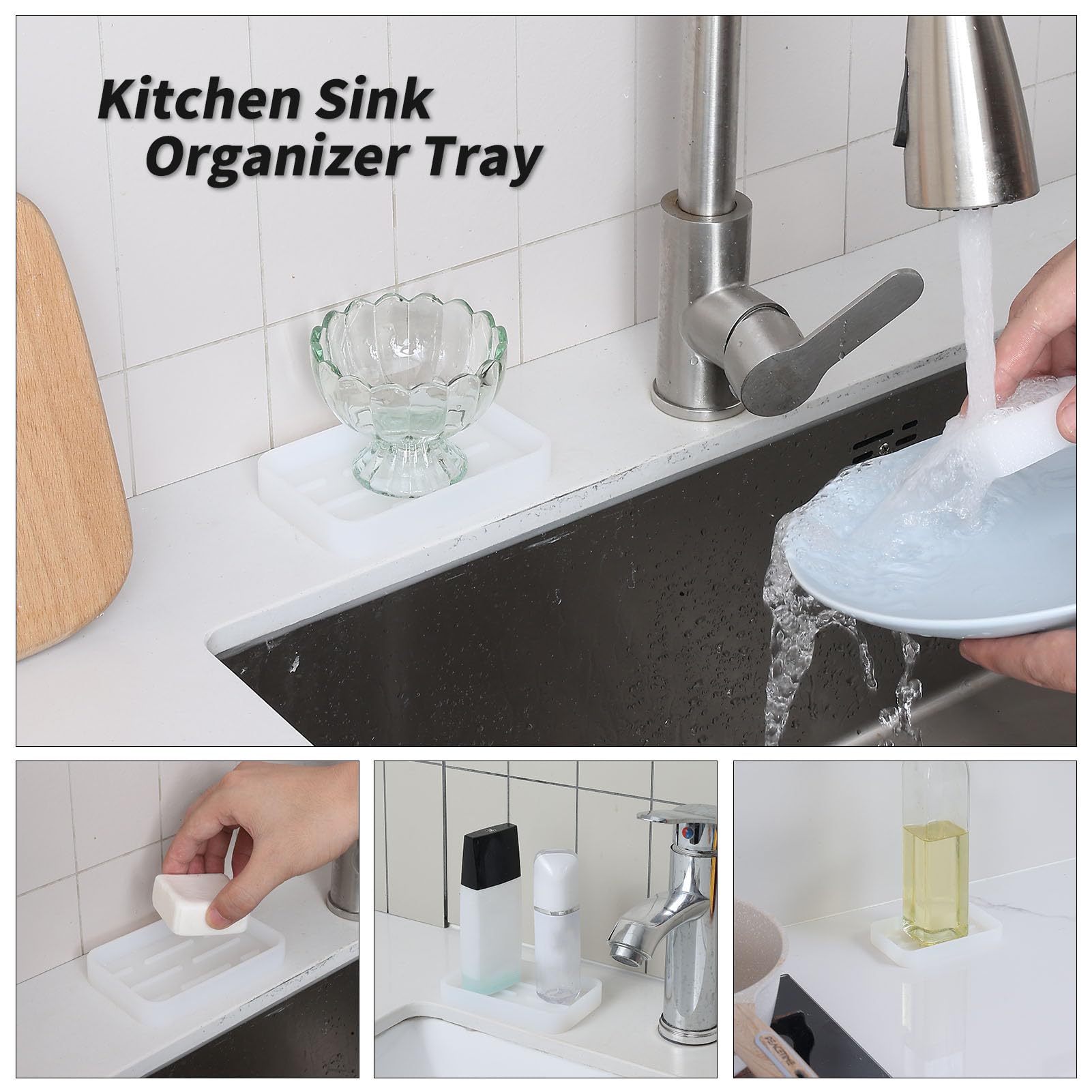 Silicone Kitchen Sink Organizer Tray for Multiple Usage