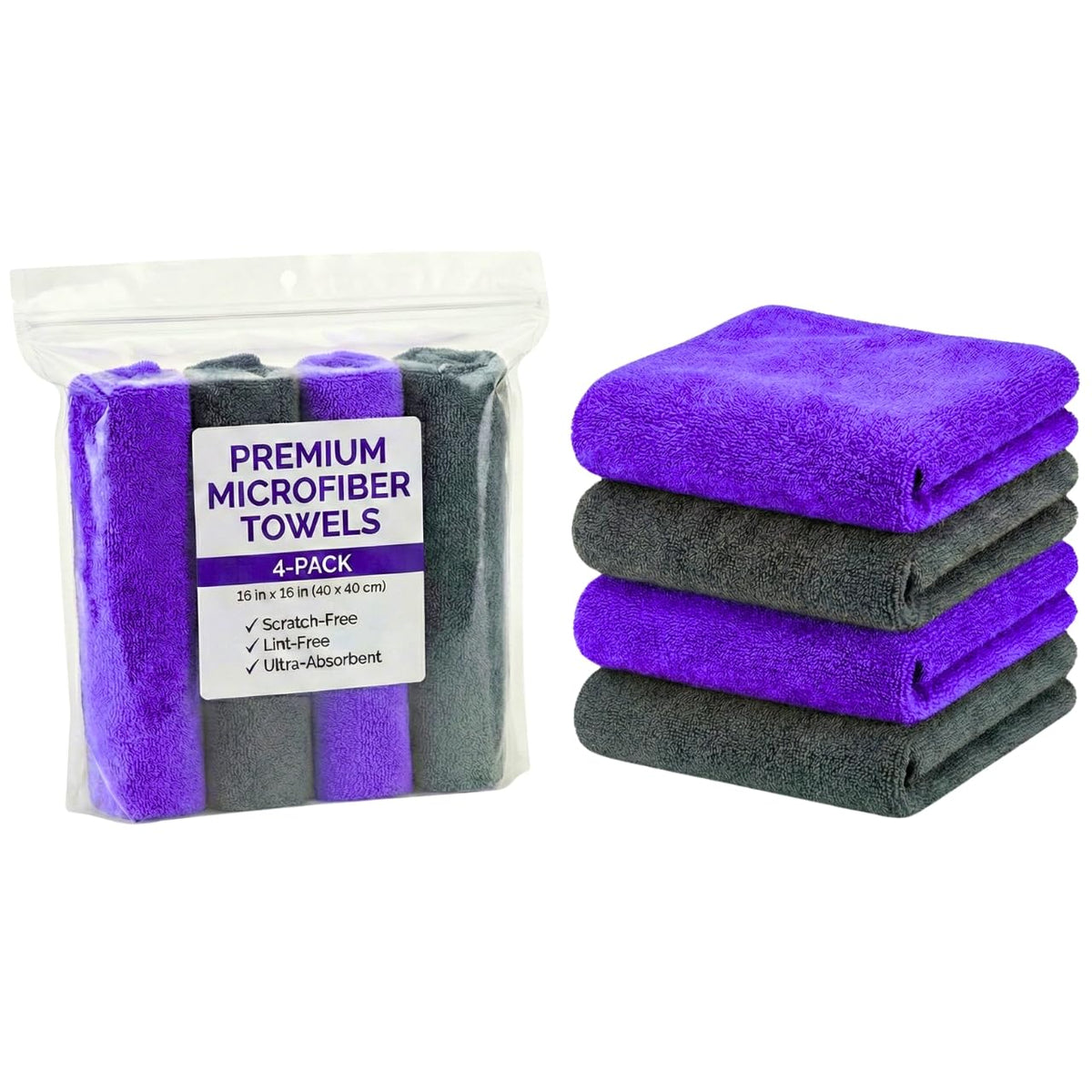 Paks Edgeless Microfiber Towels 4 (3 Count)