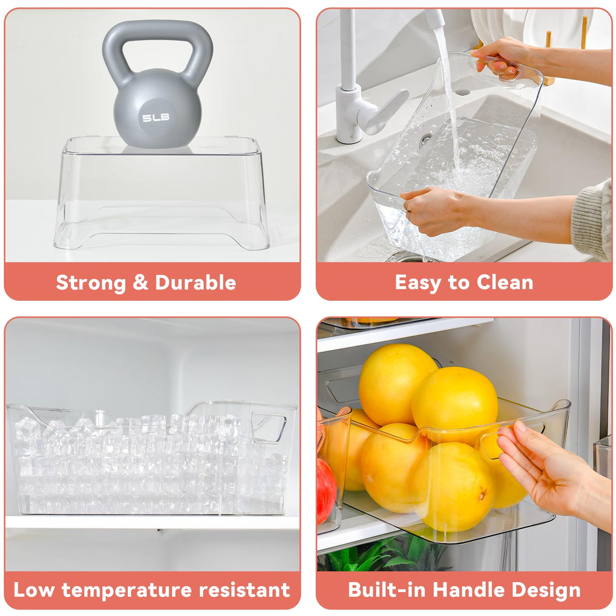 Clear Plastic Storage Bins (12 Count)