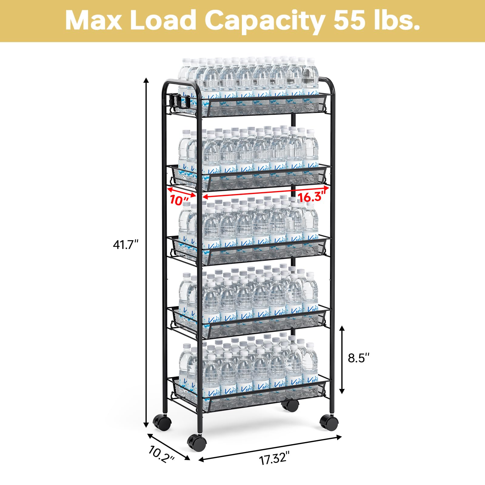 5 Tier Rolling Cart
