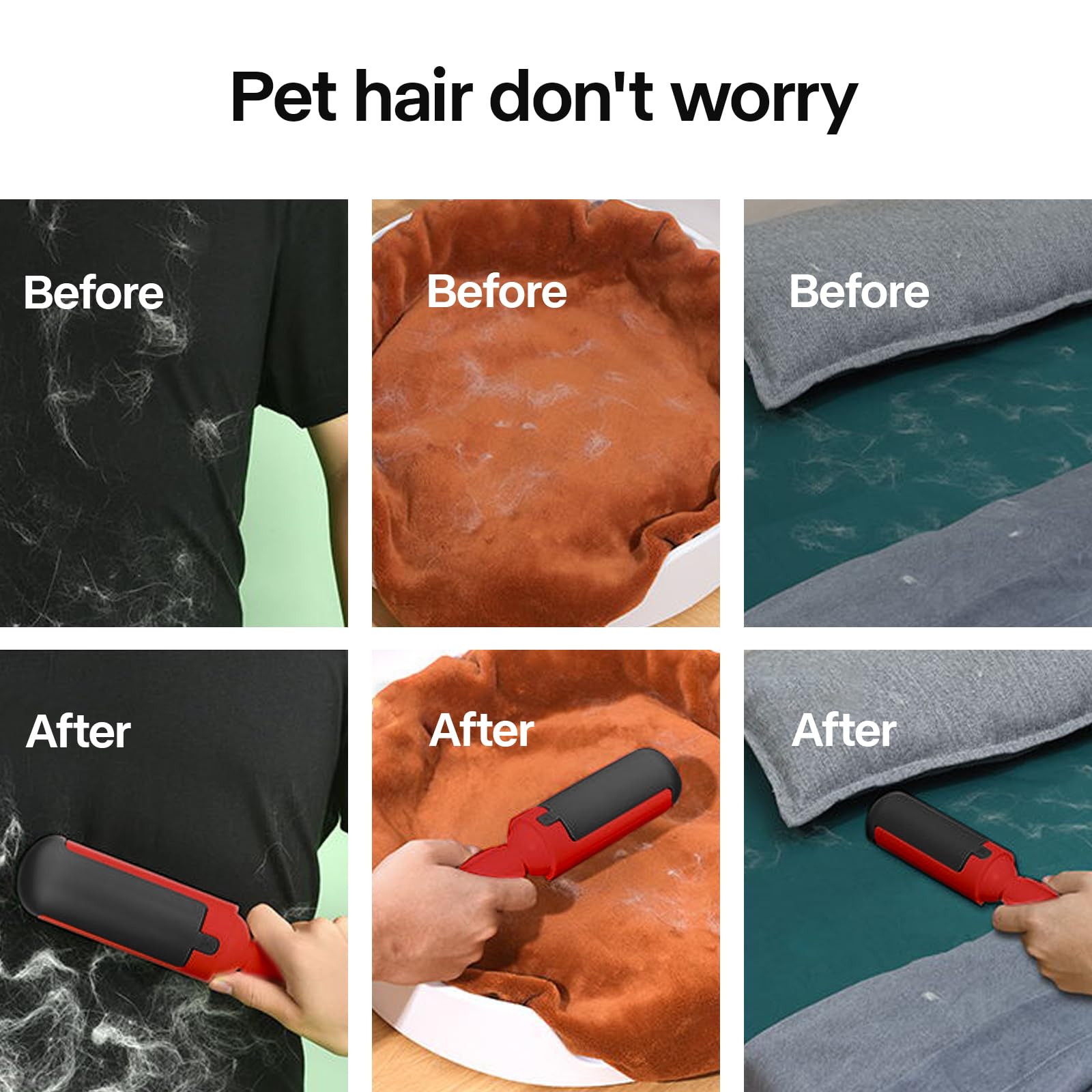 2 Pack Pet Hair Remover for Couch & Carpet