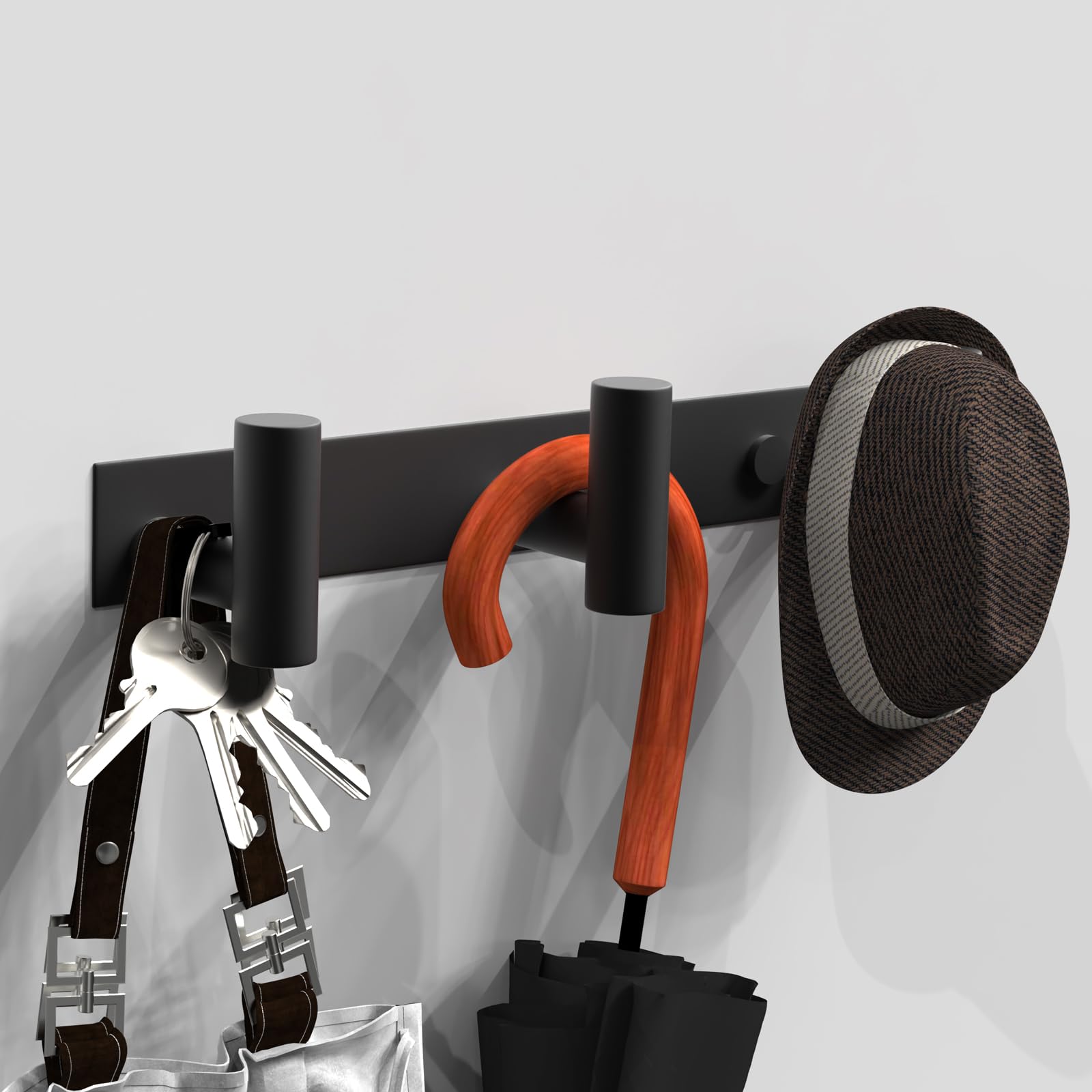 Black Hat and Coat Wall Mount Rack (2 Count)
