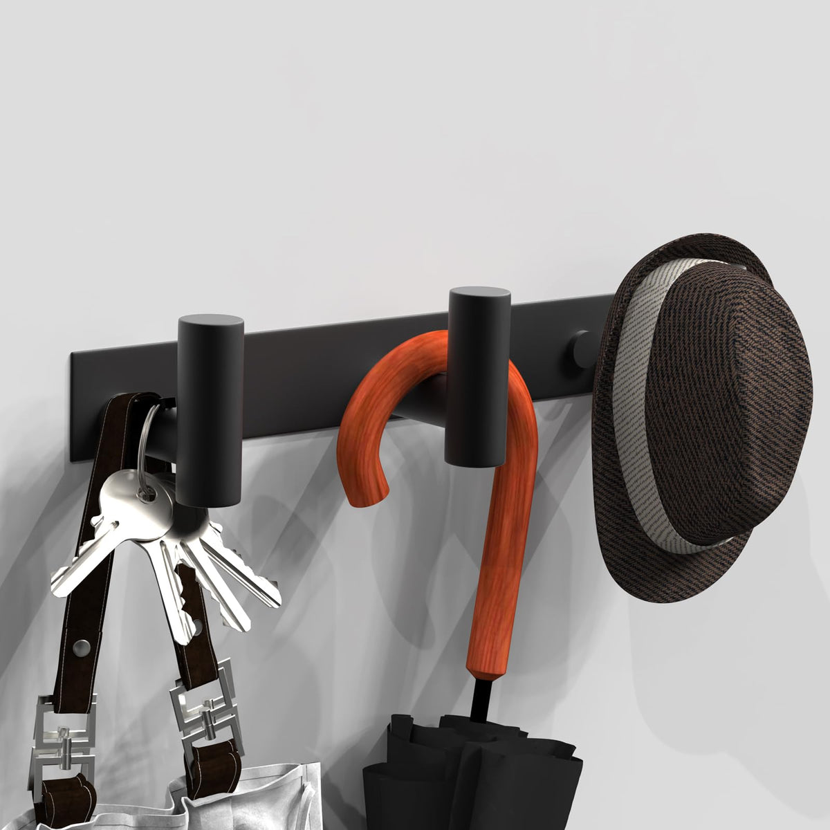 Black Hat and Coat Wall Mount Rack