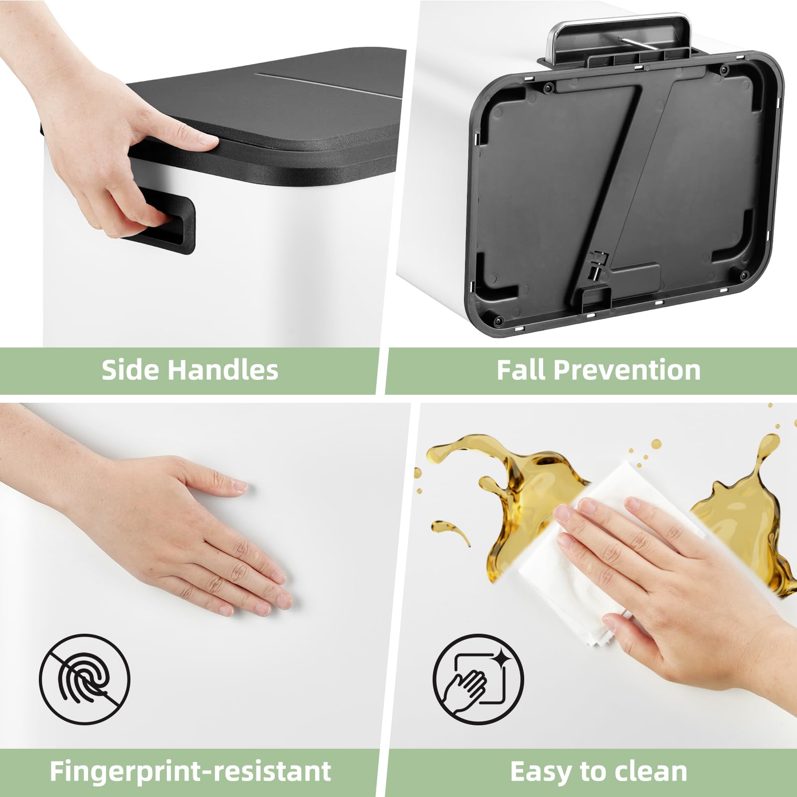 Dual Trash Can Stainless Steel Kitchen Recycling Bin Foot Pedal