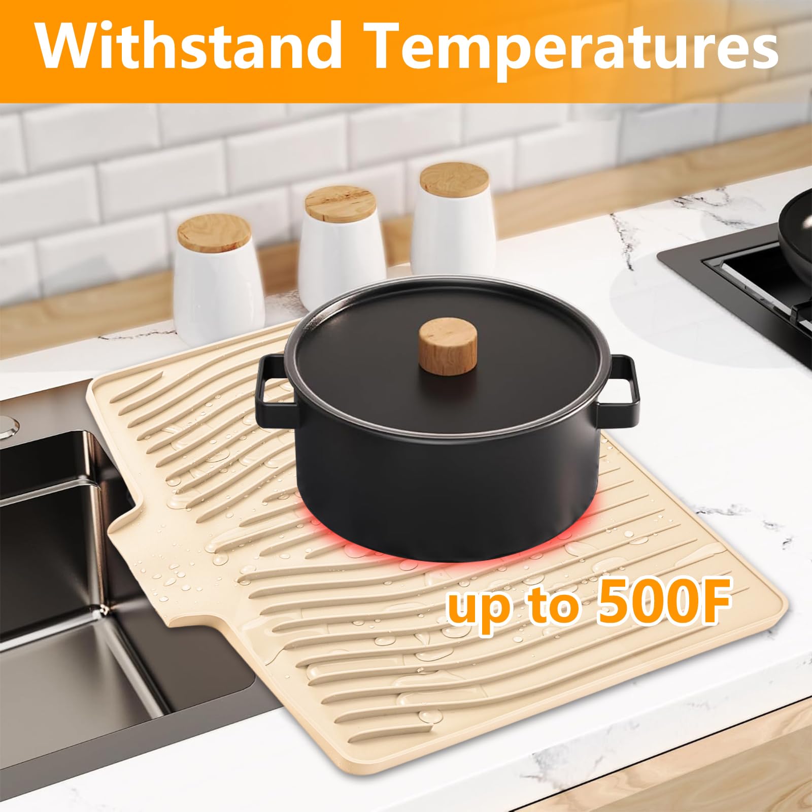 Silicone Dish Drying Mat for Kitchen Counter