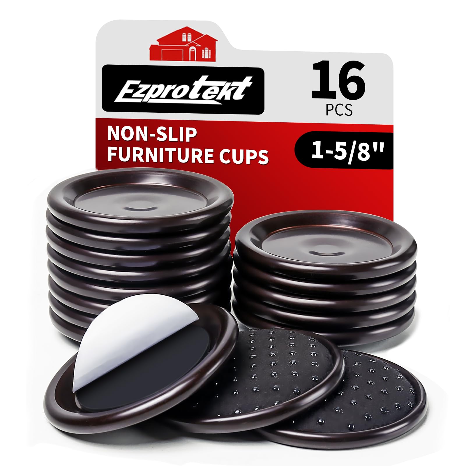 1.63" Round Non Slip Furniture Pads to Prevent Floor Scratches (16 Count)