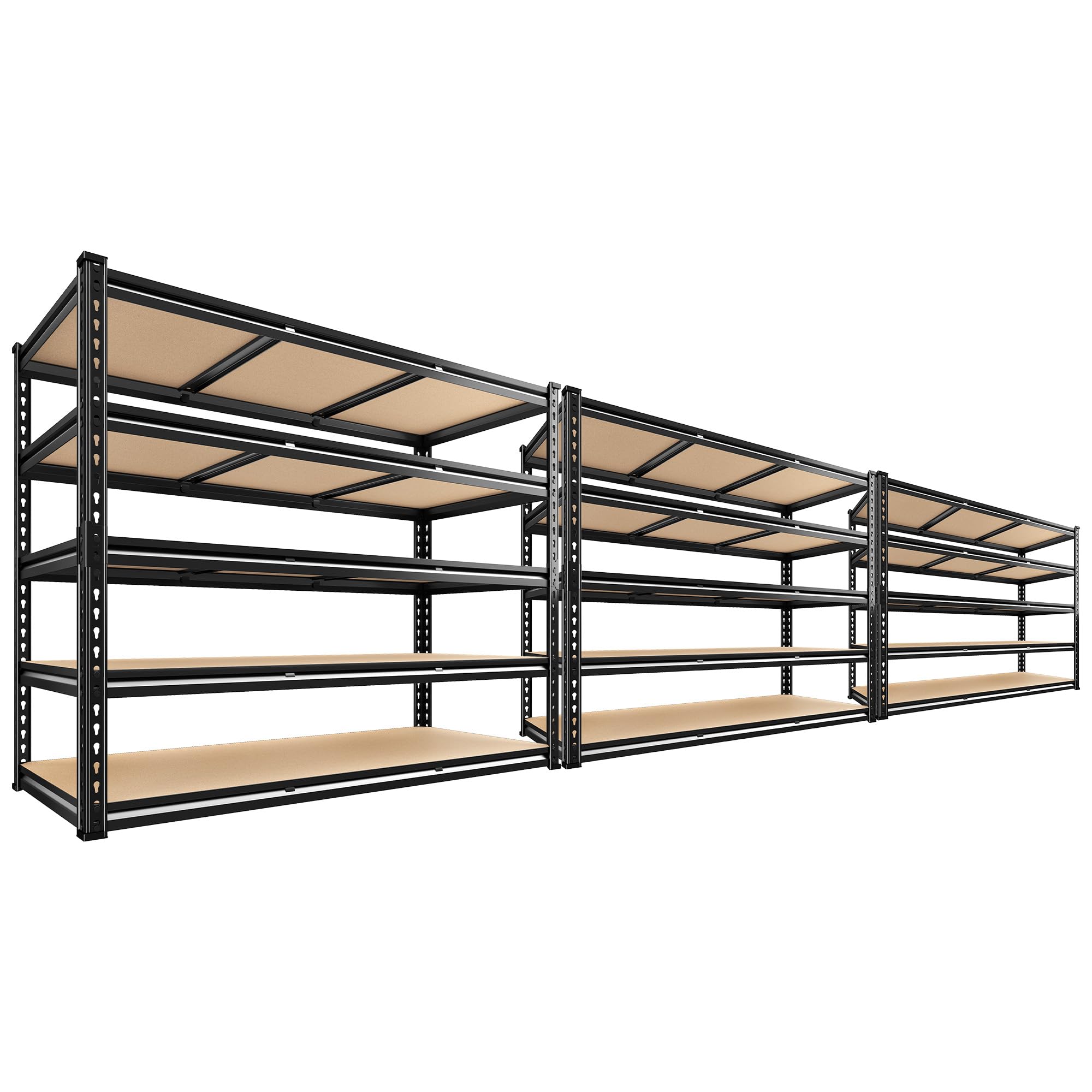 48" W Garage Shelving 3080LBS Storage Shelves 5 Tier Industrial Shelving Adjustable Metal Storage Shelves for Garage
