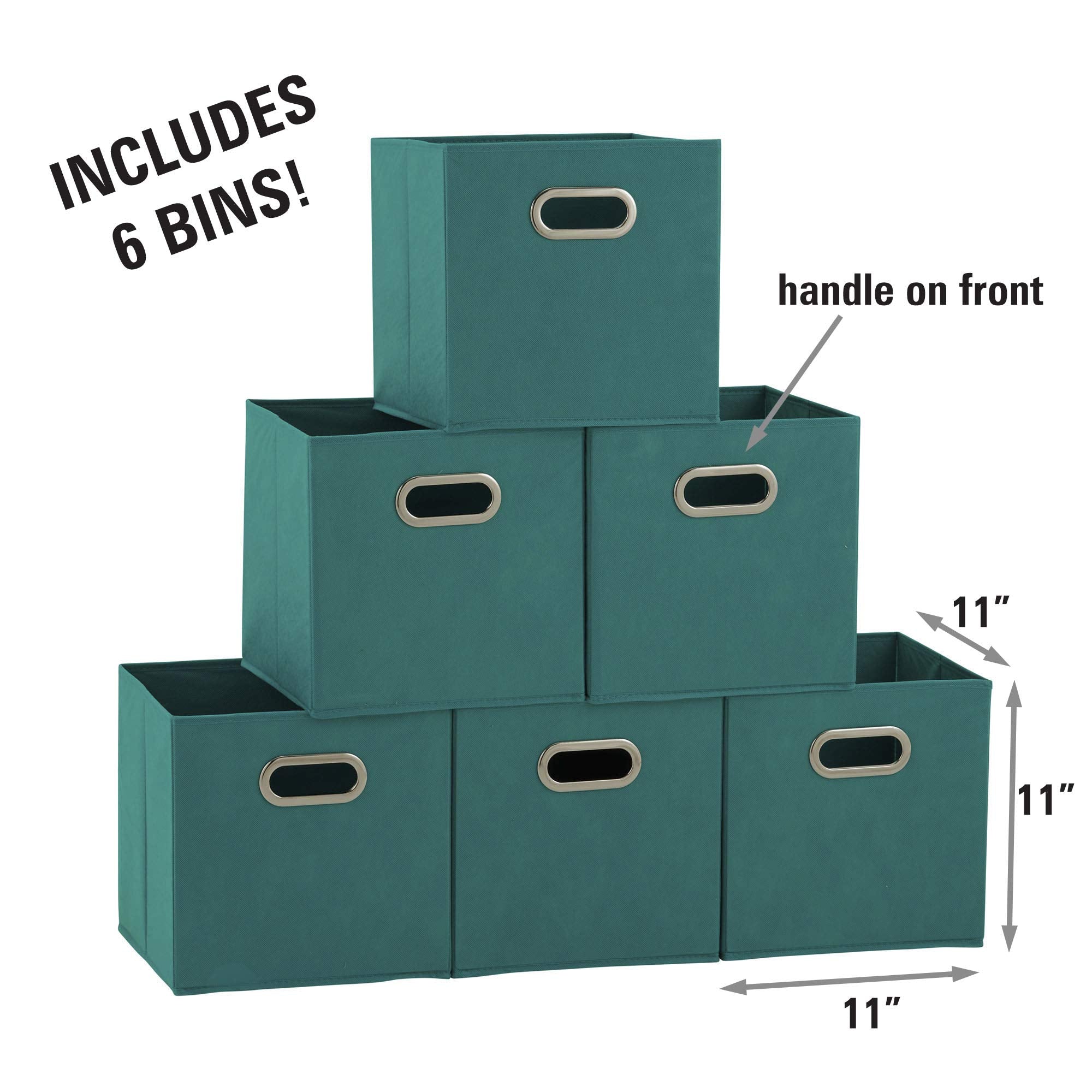 Fabric Storage Bins in Strong Poly‑Woven Fabric (6 Count)