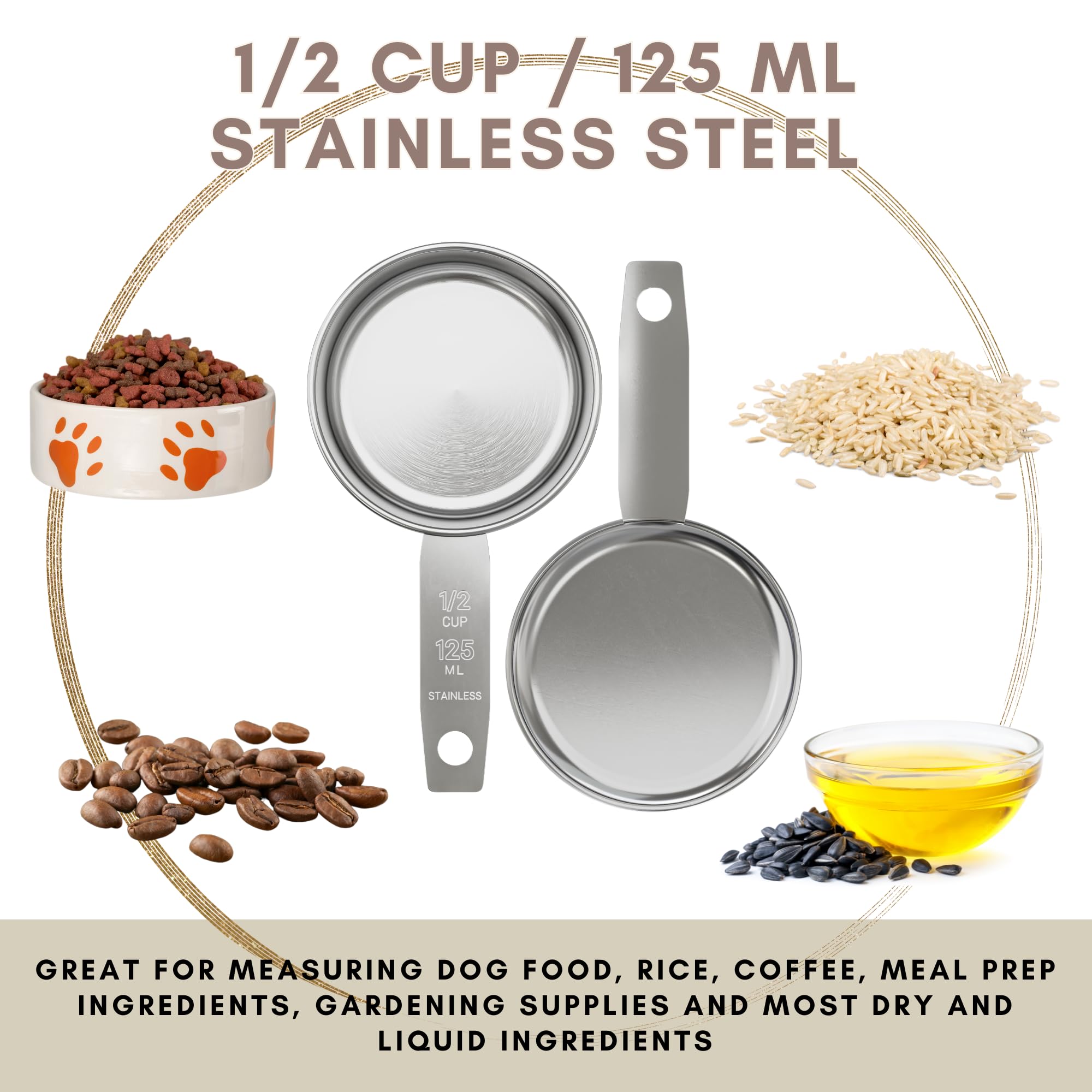 1 2 Cup Stainless Steel Measuring Cup (12 Count)