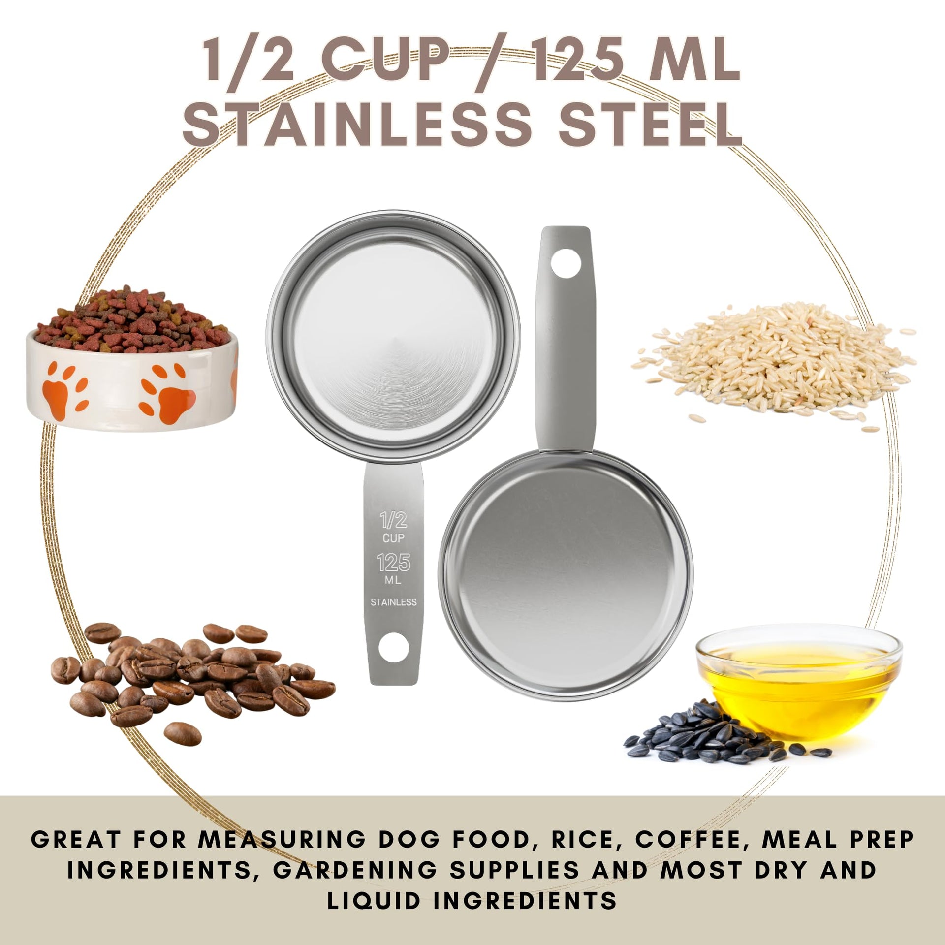1 2 Cup Stainless Steel Measuring Cup