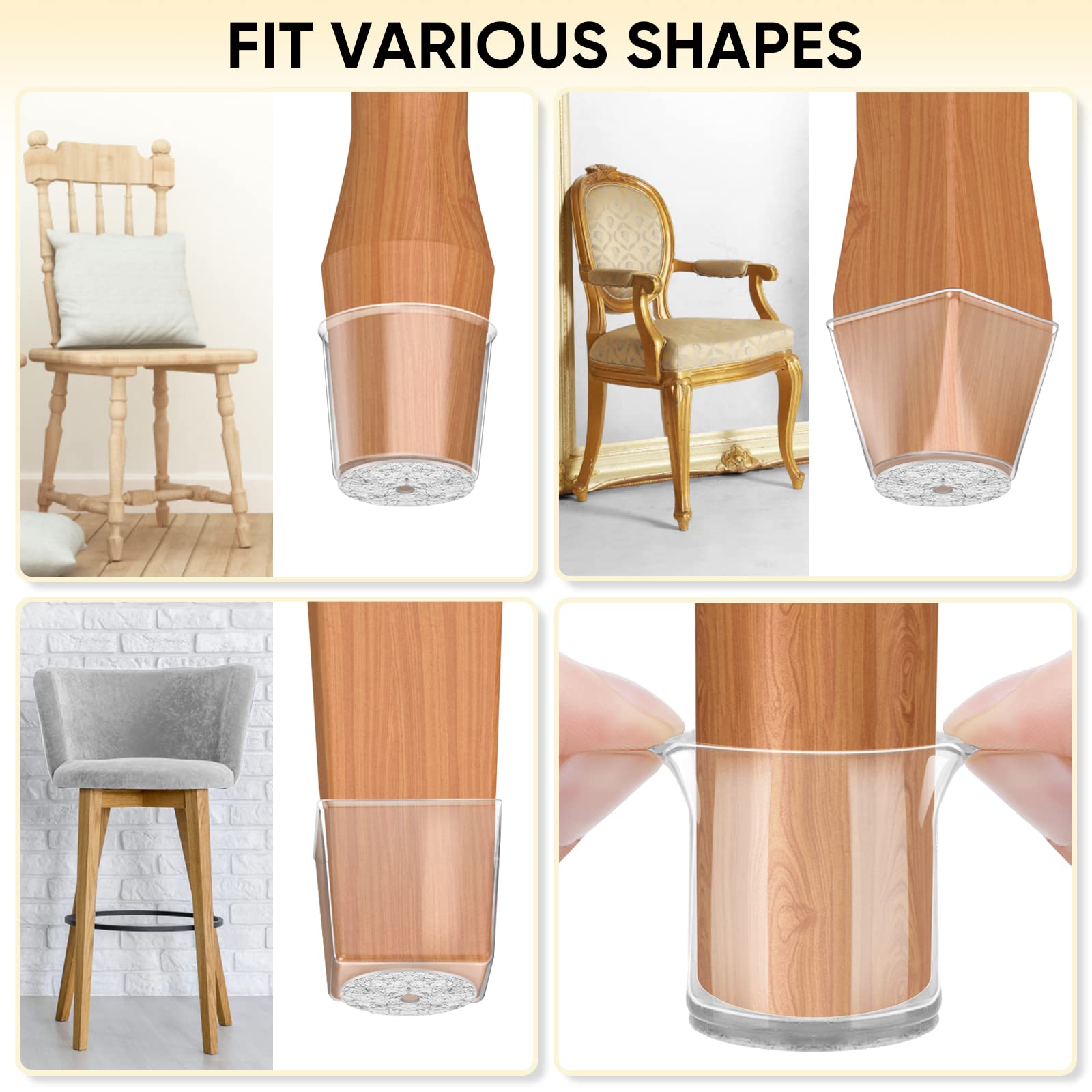 Silicone Chair Leg Floor Protectors (16 Count)