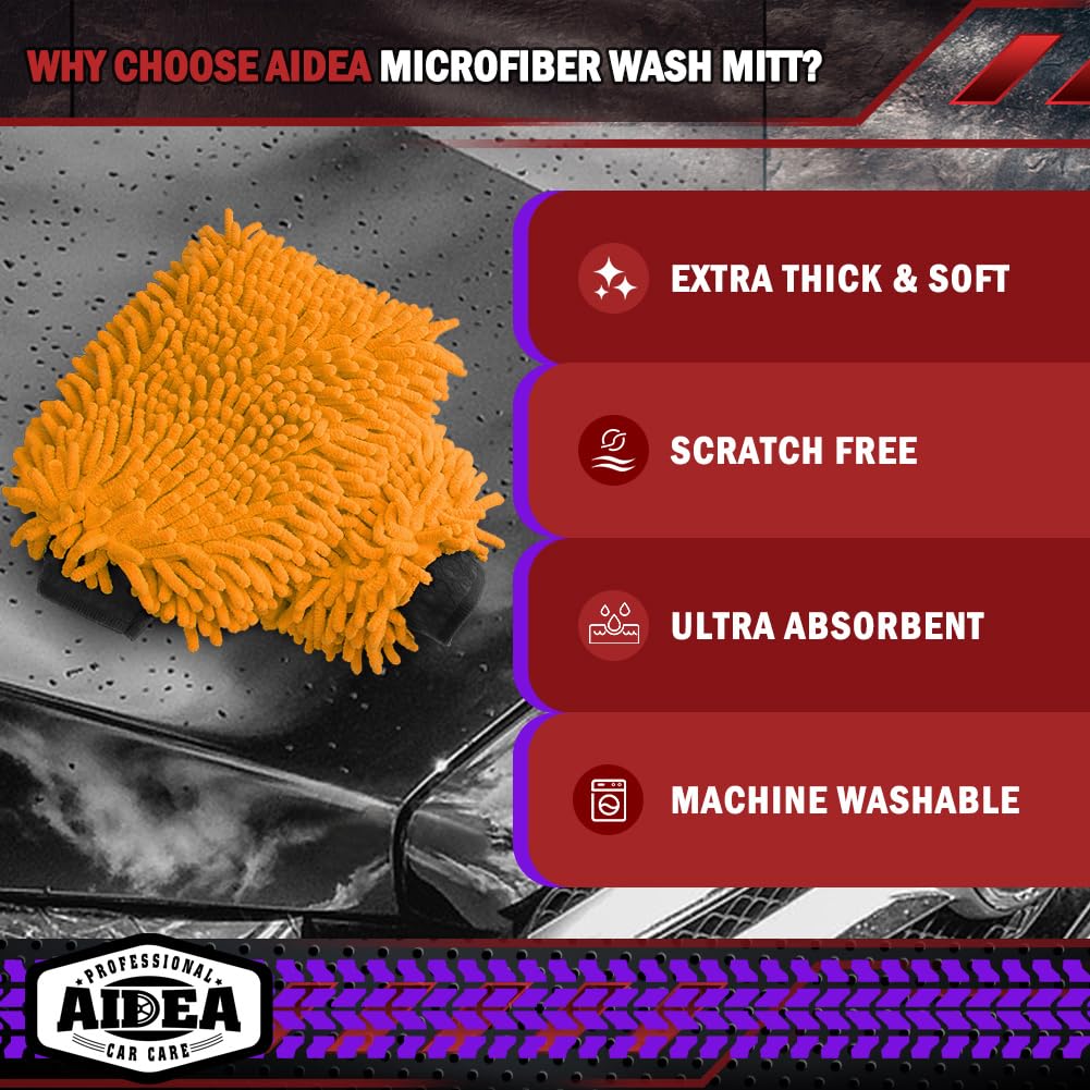 Car Wash Mitt Microfiber (2 Count)