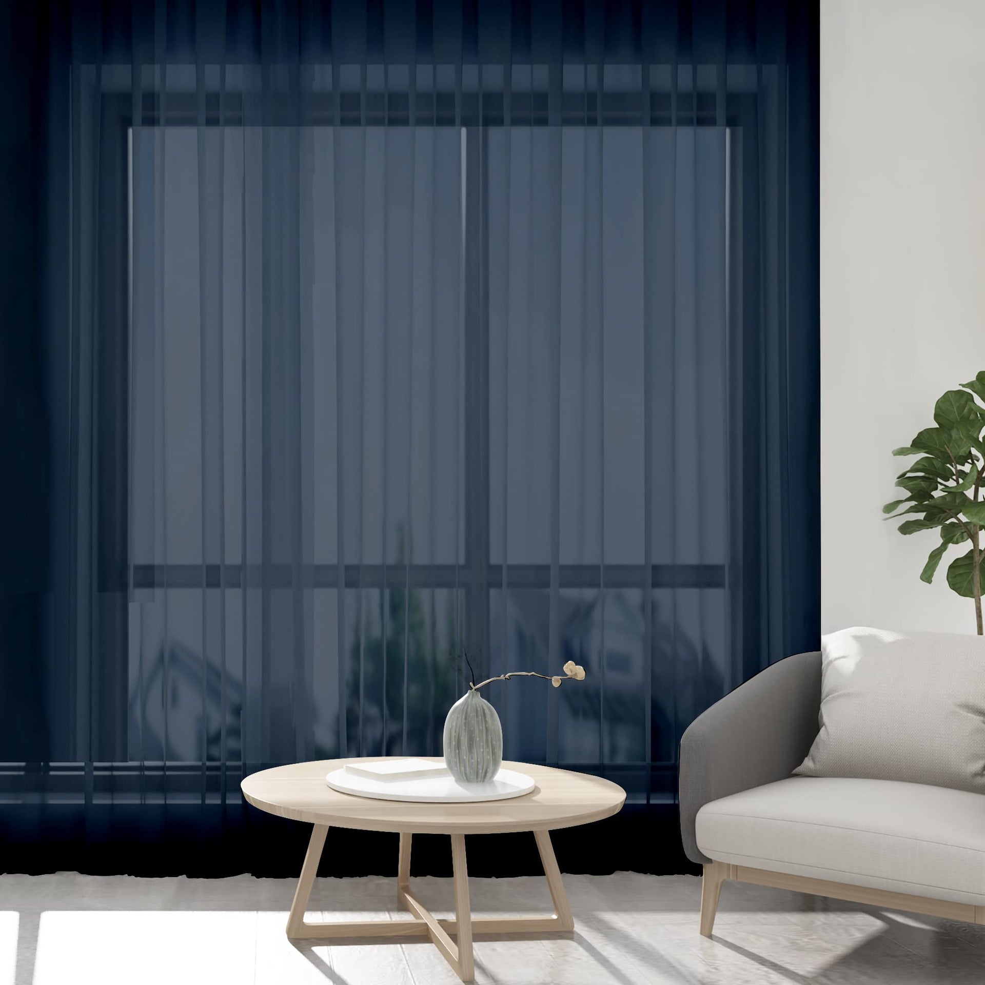 Sheer Window Curtains 108 inch Length 2 Panels Set