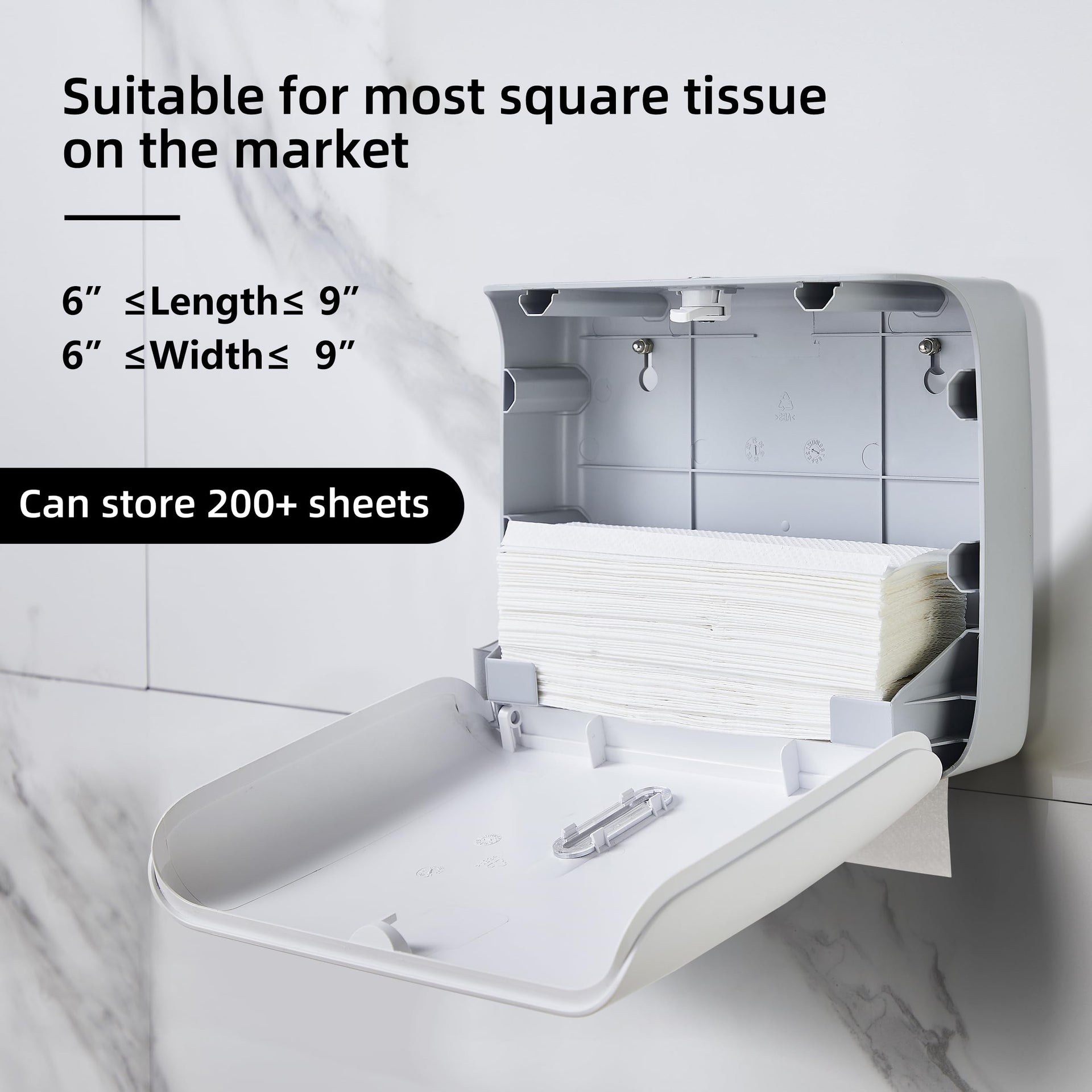 Paper Towel Dispenser Wall Mount Commercial Pack of 3 White Holder Fits Multifold Hand Towels for Kitchen Bathroom (3 Count)