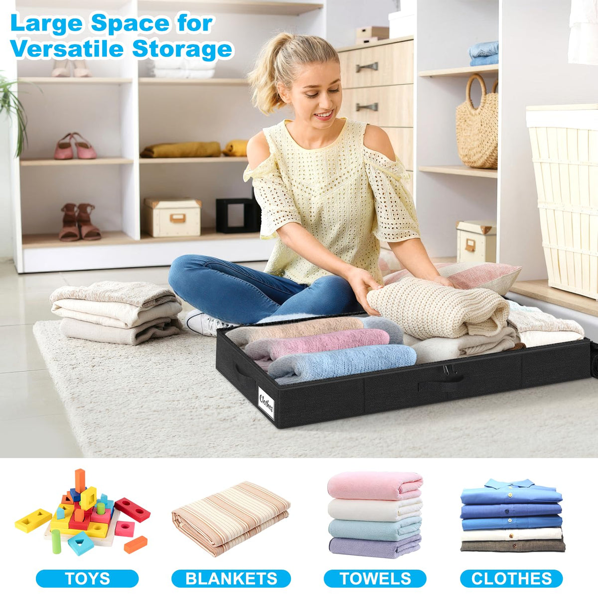 Under Bed Storage Container Bin 4 Pack (4 Count)