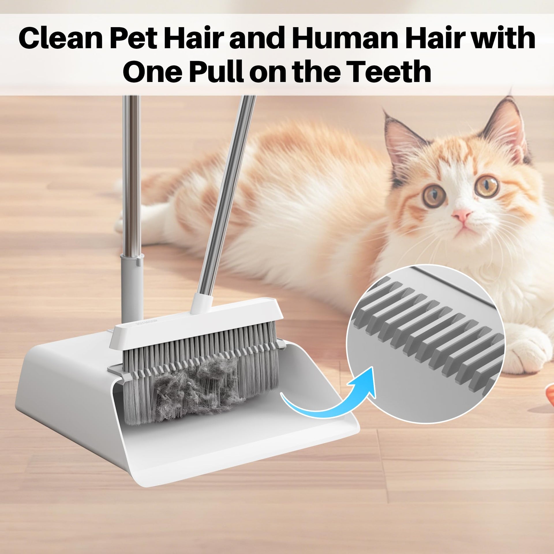 White Broom and Dustpan Set