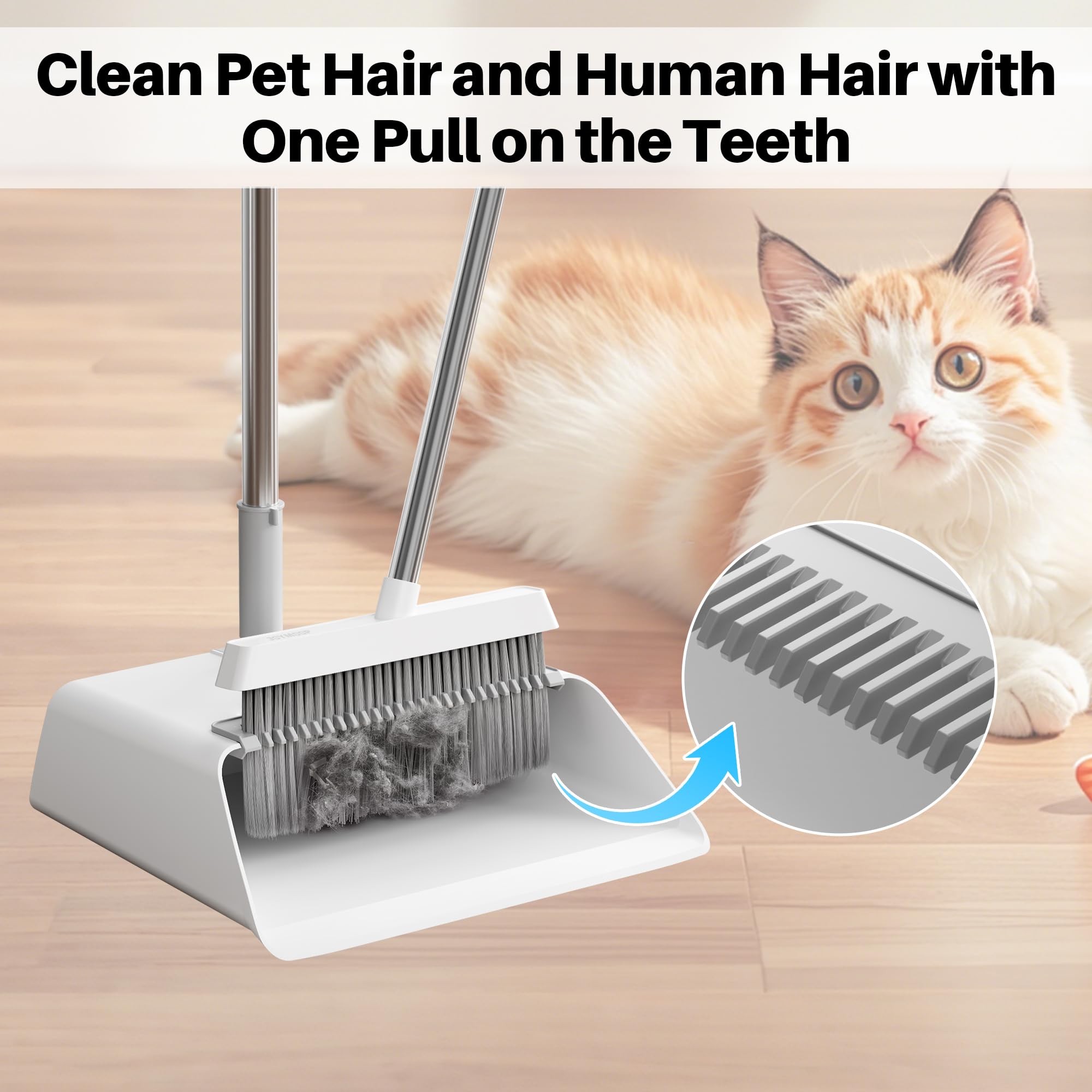 White Broom and Dustpan Set