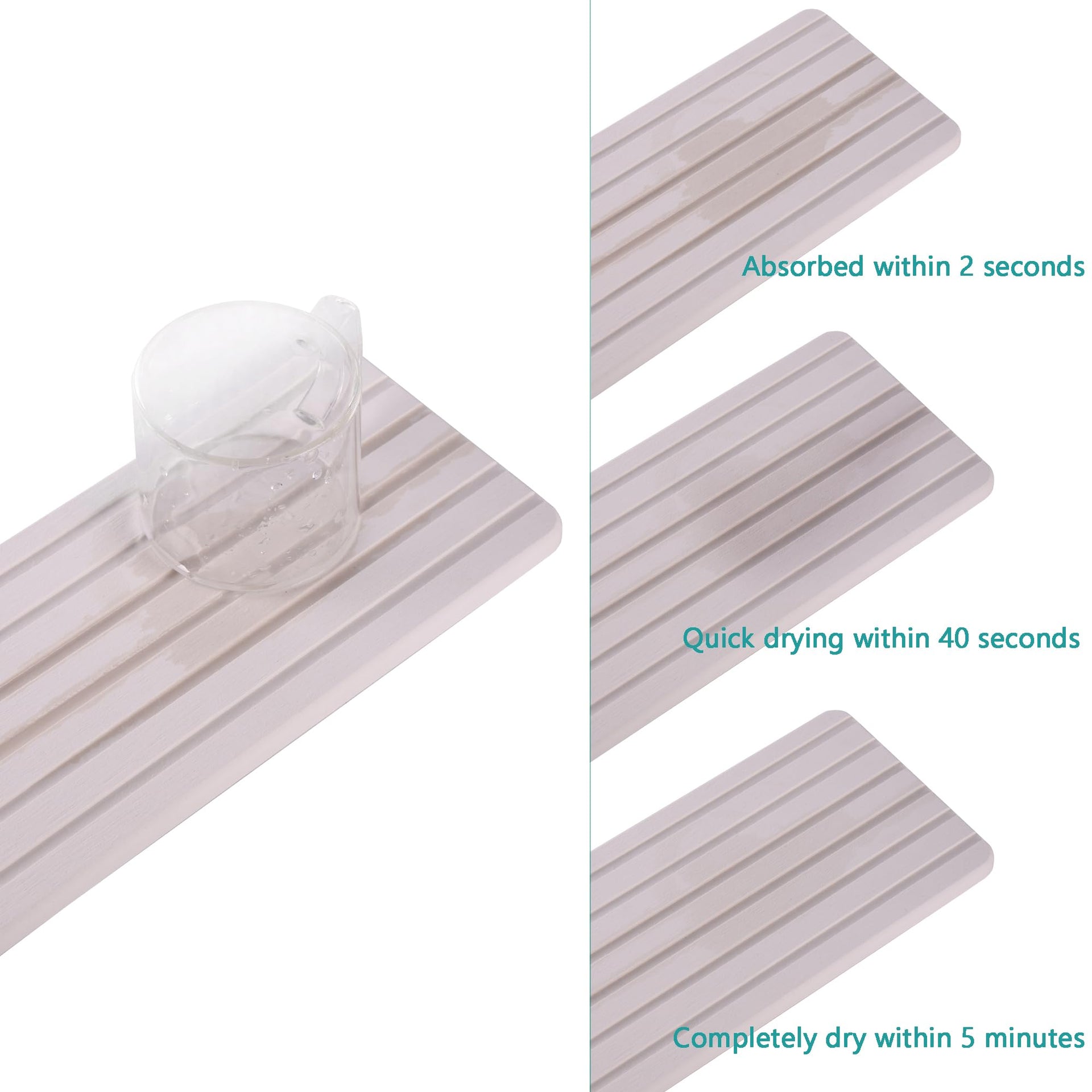 Set of 4 Water Absorbent Diatomite Coasters (4 Count)