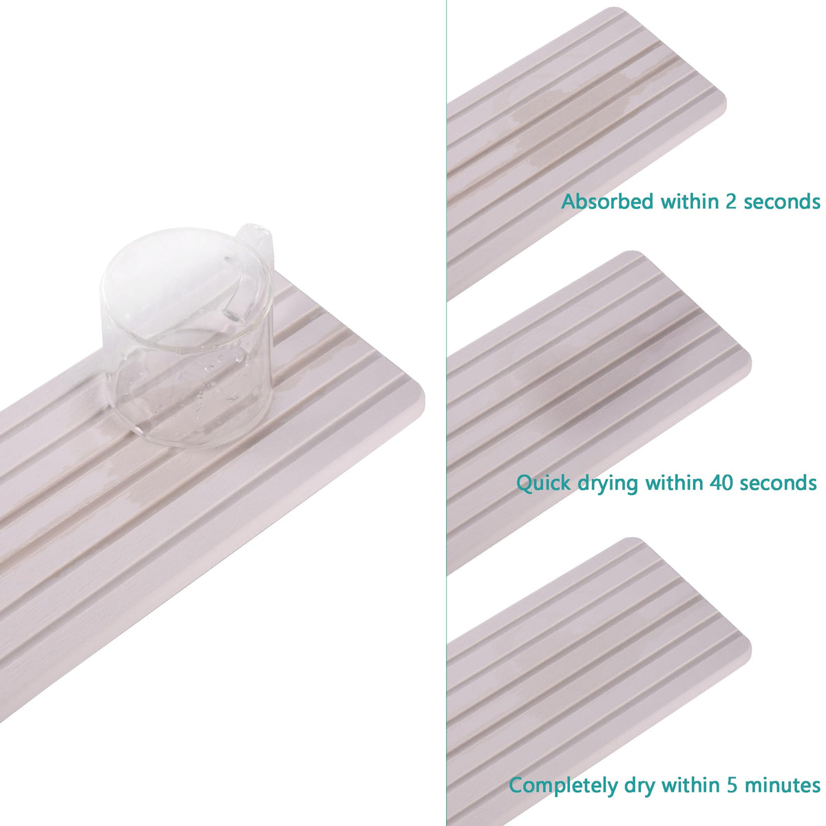 Set of 4 Water Absorbent Diatomite Coasters (4 Count)