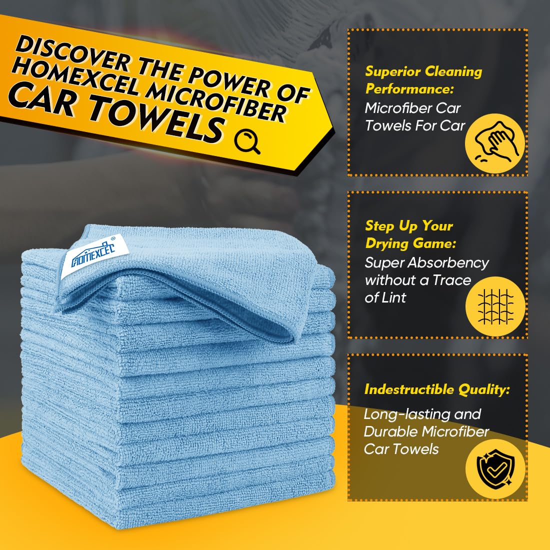 Blue Microfiber Cleaning Cloth 50 Pack (50 Count)