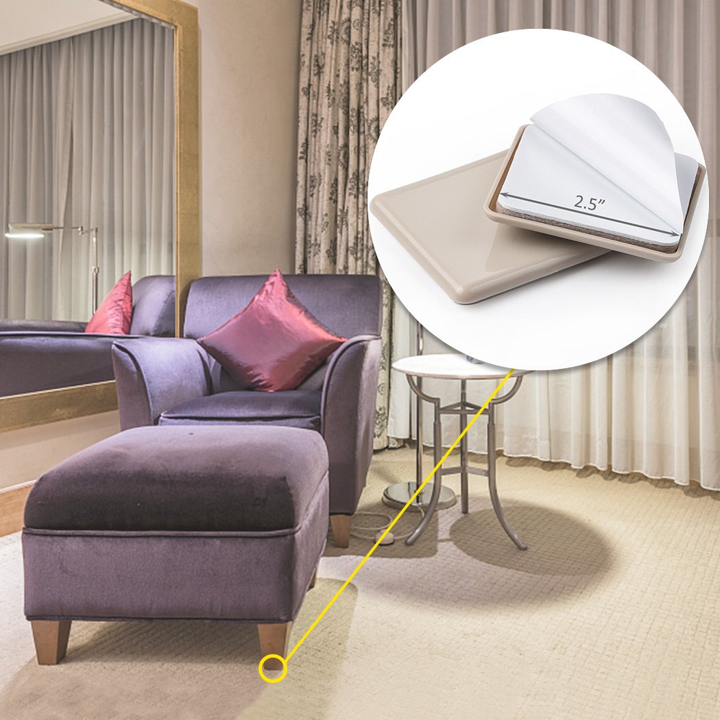 16 Pcs Self Stick Furniture Movers Sliders for Carpet (16 Count)