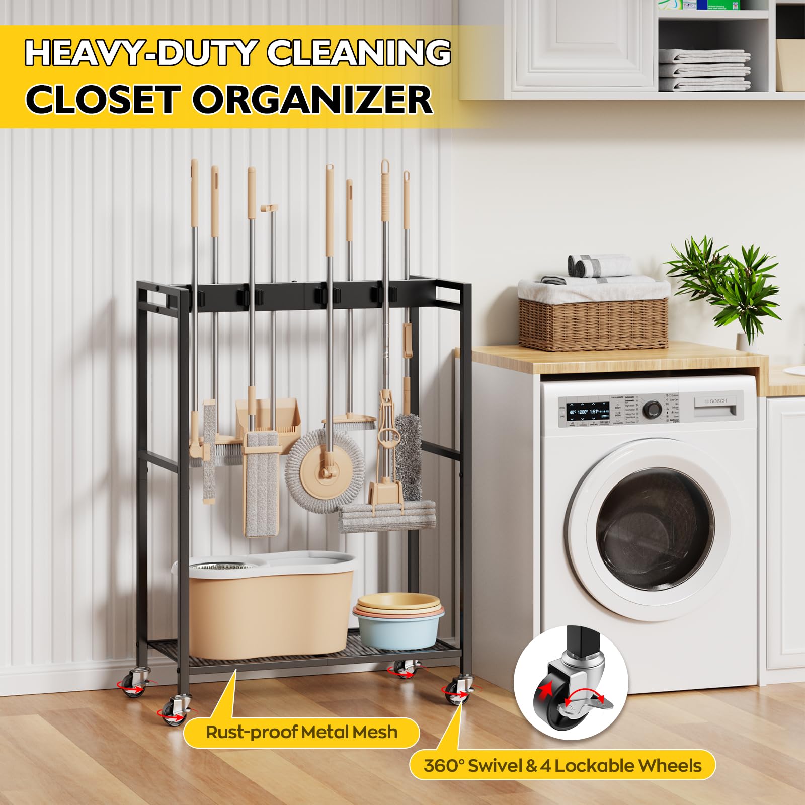 Broom And Mop Holder