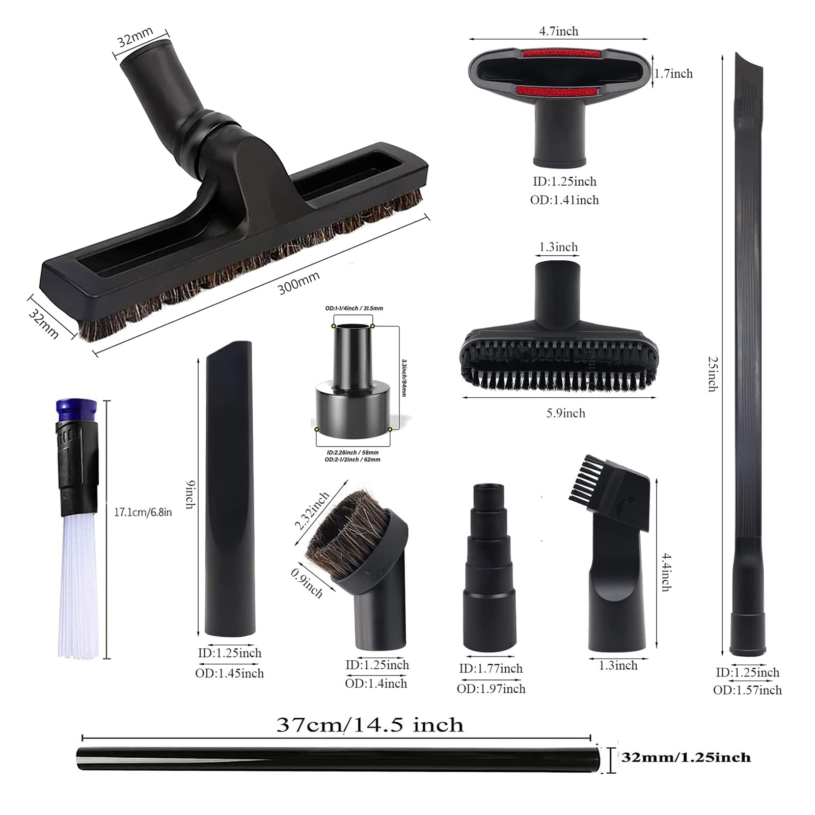 Universal Vacuum Attachments for Shop Vac Accessories Hose Adapter