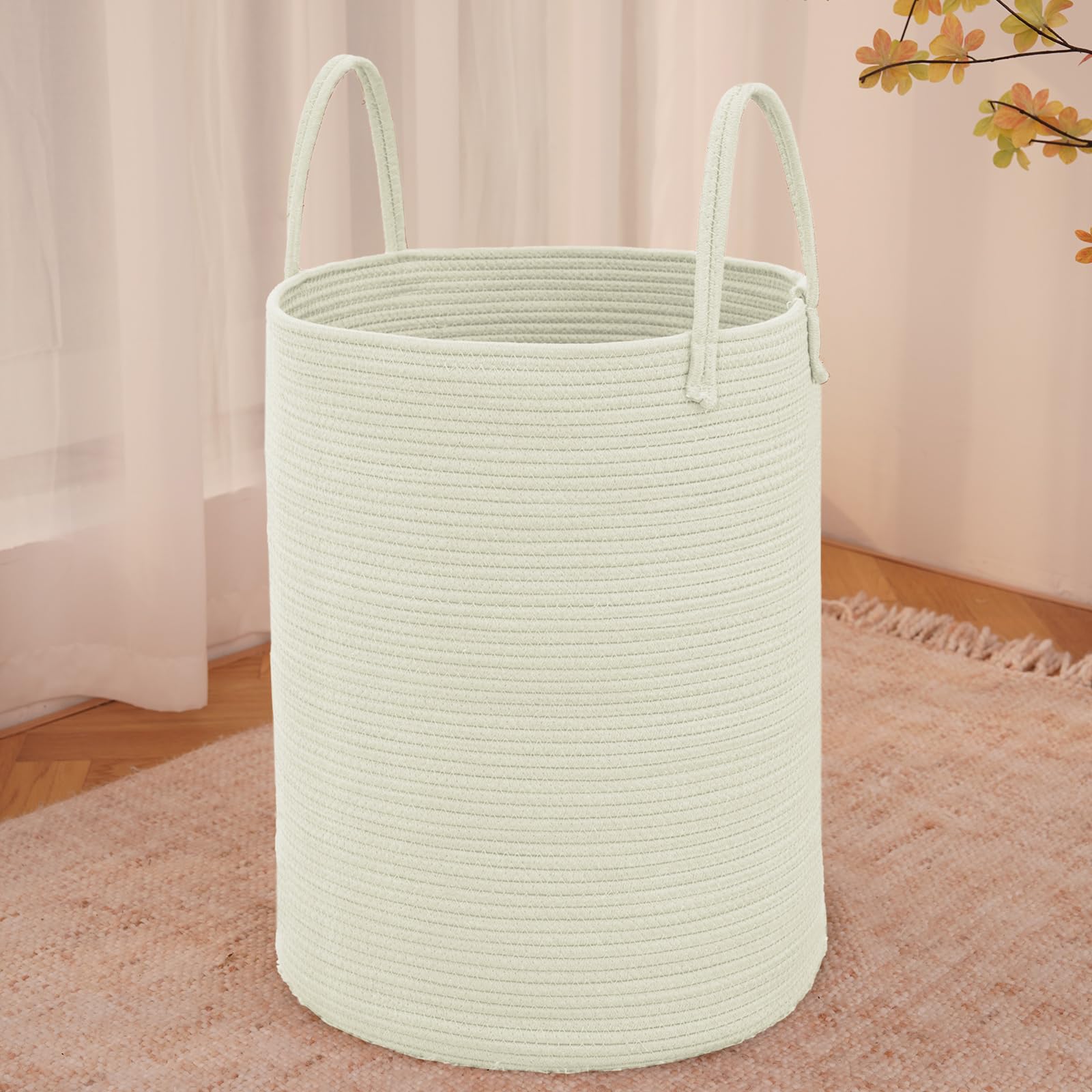 80L Cotton Rope Laundry Basket Hamper